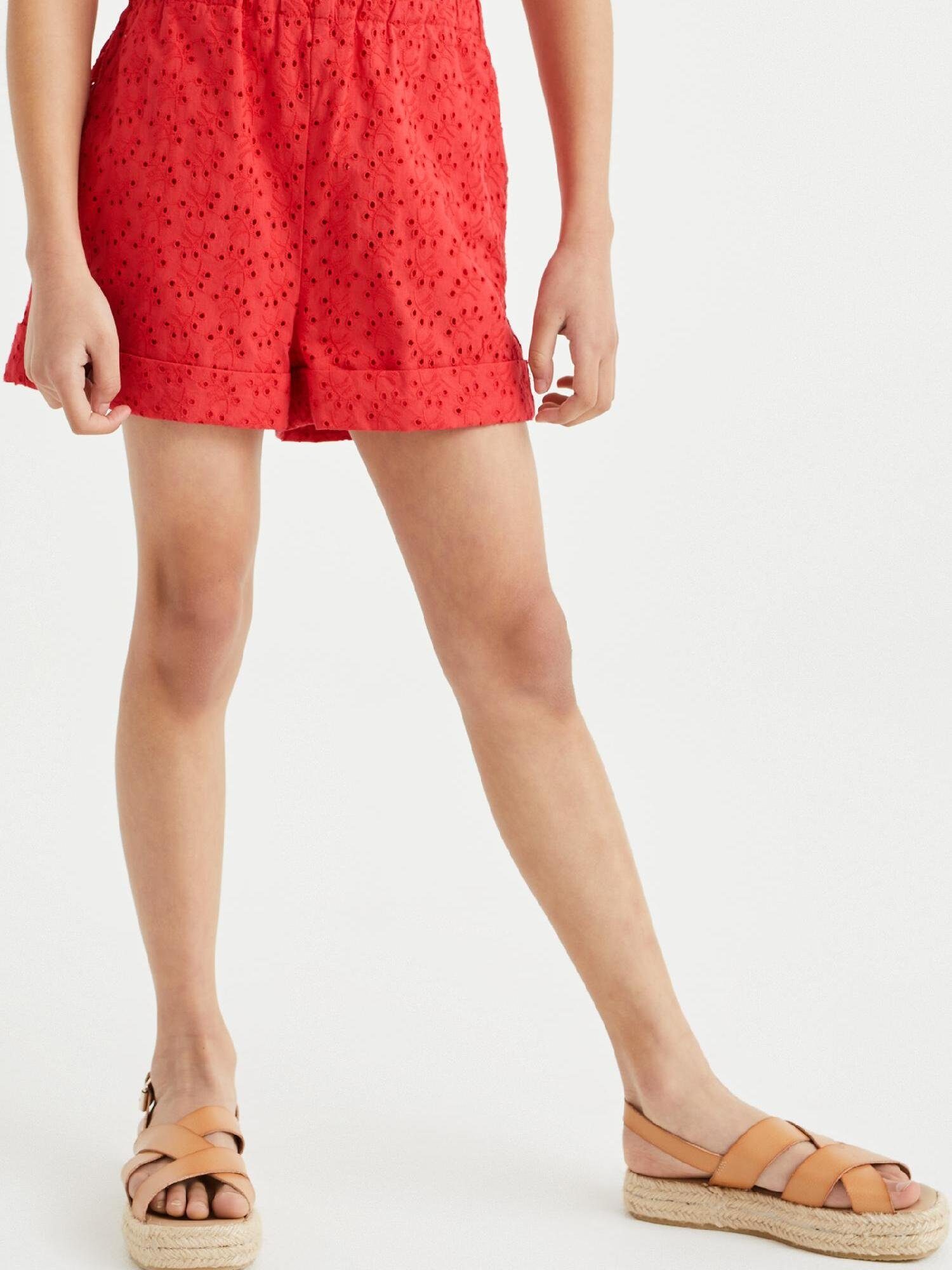 WE Fashion (1-tlg) Rot Shorts