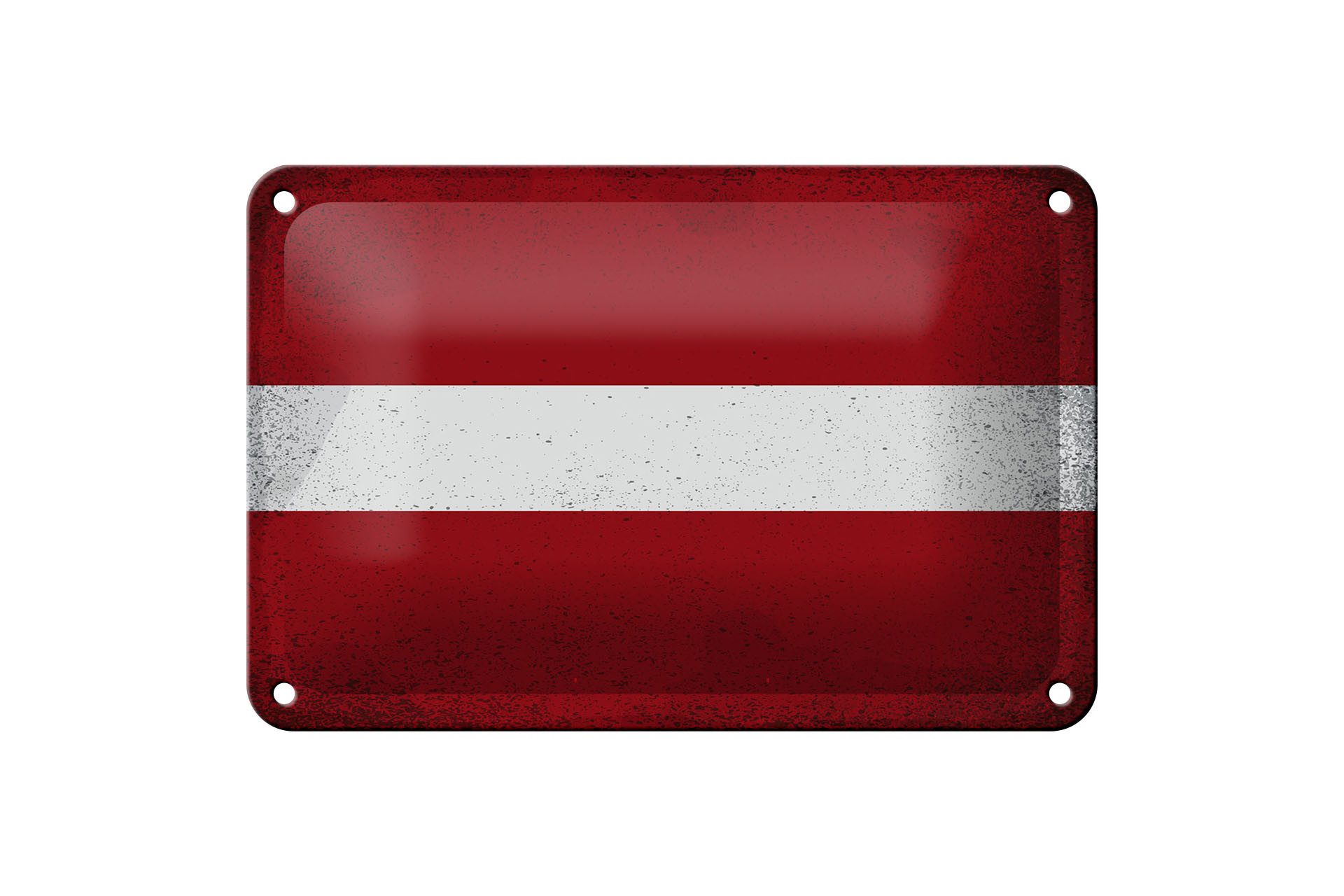 Femer GmbH Metallschild Flagge Lettland 18x12cm Flag of Latvia Vintage, (1 St), gewölbte Oberfläche, abgerundete Ecken, umgeschlagene Kanten