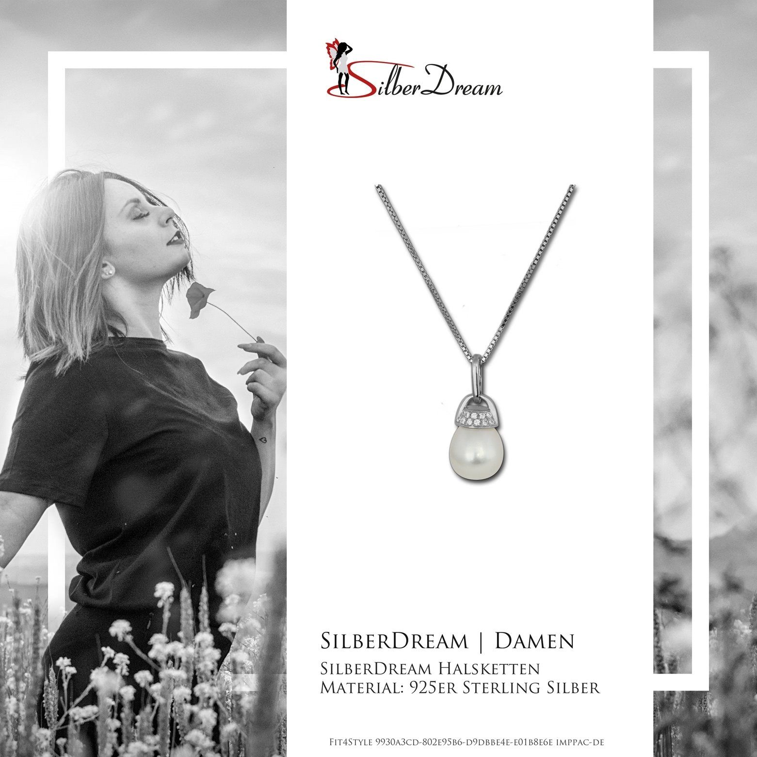 SilberDream Silberkette SilberDream Halskette weiß Farbe: 45cm, silber, Damen, ca. Silber, Halsketten weiß silber Sterling 925
