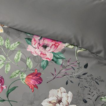 Bettwäsche Wendebettwäsche "Vincenza", Kleine Wolke, Mako-Satin, 2 teilig, Blumen