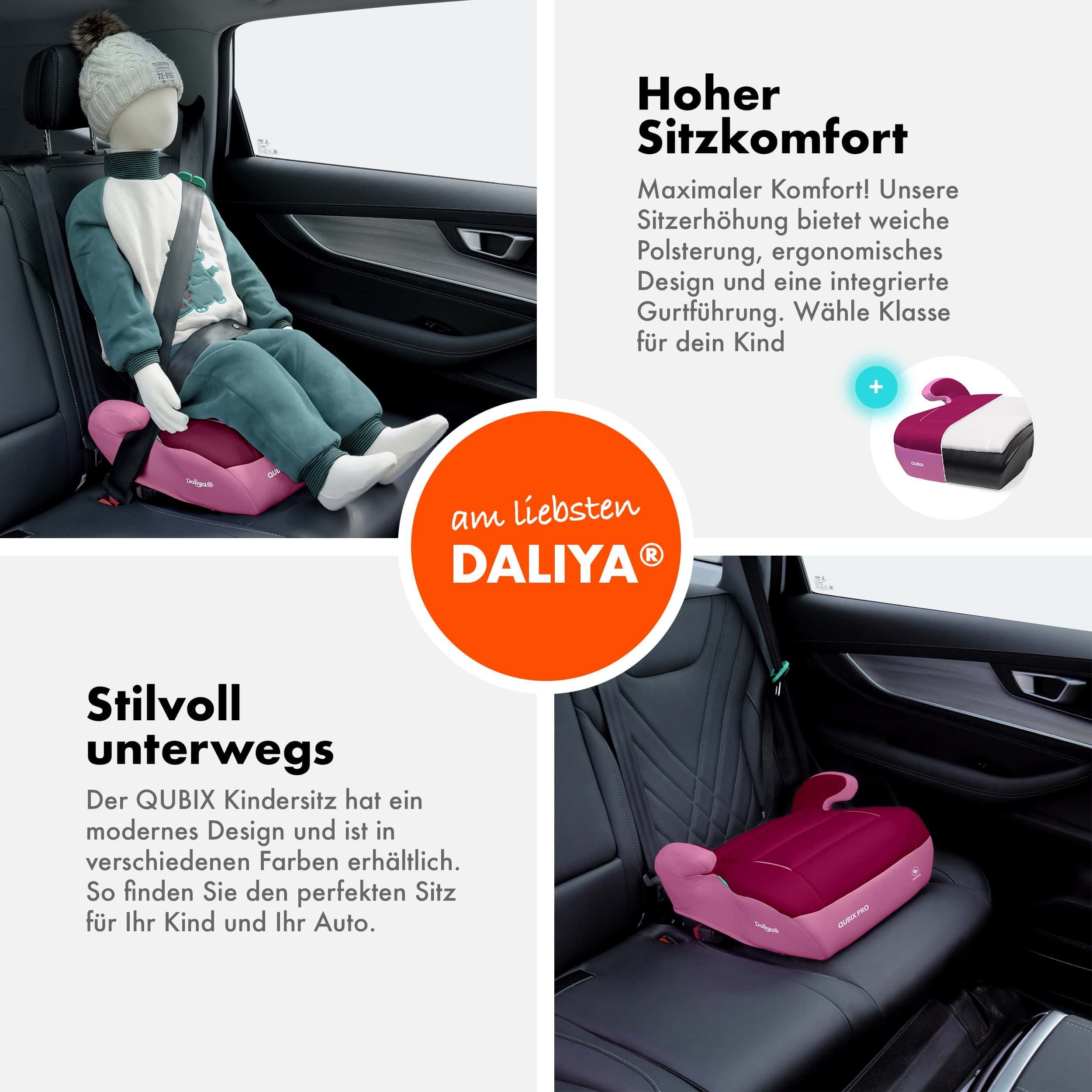 Daliya® Kindersitzerhöhung QUBIX PRO ISOFIX Kindersitz, ab: ab 6 Jahre oder 125cm Körpergröße, bis: bis 12 Jahre oder 150cm Körpergröße, ab: 125 cm, bis: 150 cm – Bild 5 von 5