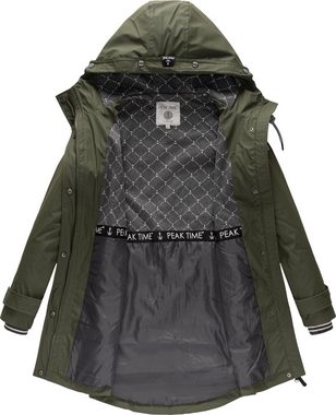 PEAK TIME Regenjacke L60042 stylisch taillierter Regenmantel für Damen