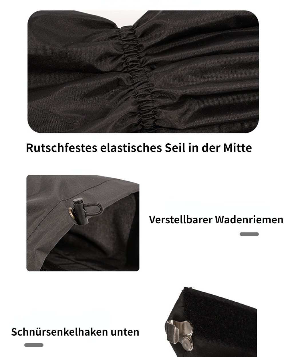 Blusmart Gamaschen Anti-Sand-Leggings und Schneedecke, (Verstellbare, verstärkte Träger, Hat Reißverschlüsse und Klettverschluss), Geeignet für Outdoor, Bergsteigen, Schnee, Schlamm usw.
