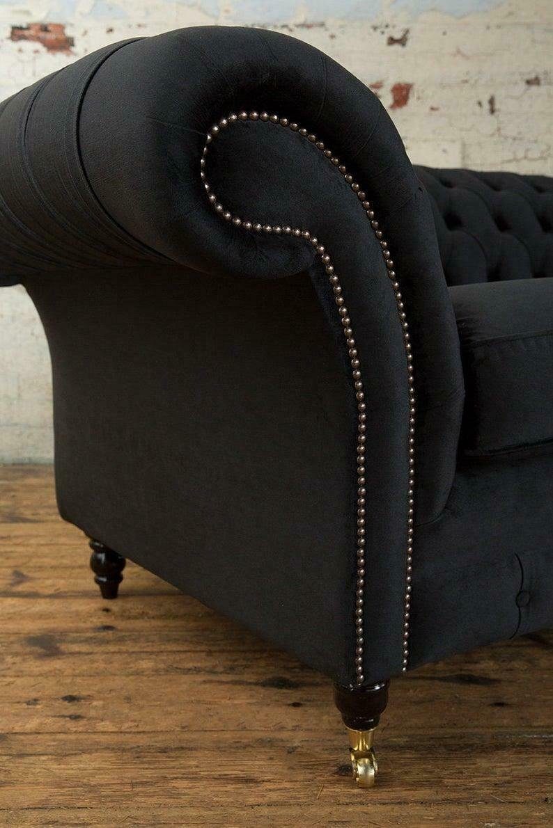 Chesterfield Stoff Couch JVmoebel Textil Möbel Sitzer Edles Design 2 Chesterfield-Sofa, Sofa