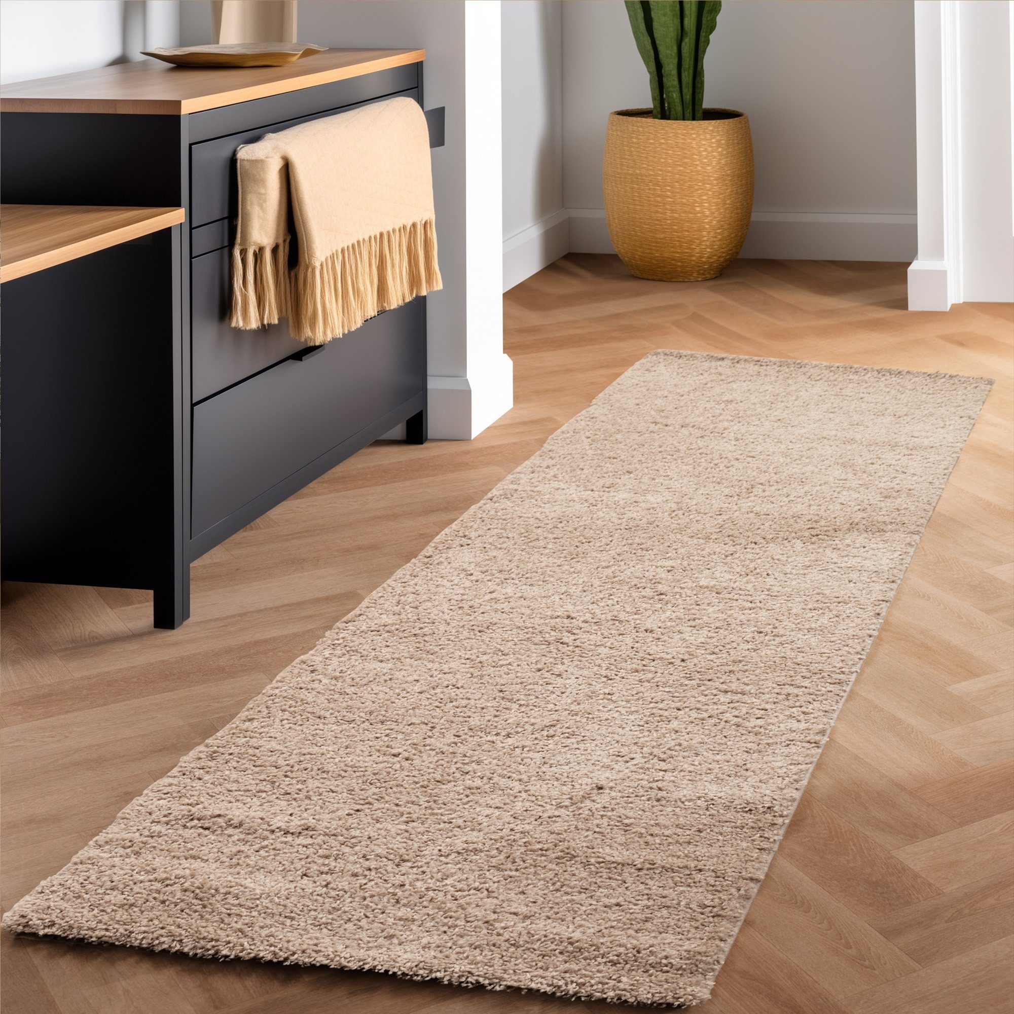 SIMPEX24 Teppich Unicolor - Einfarbig, Läufer, Höhe: 30 mm, Einfarbig Shagg günstig online kaufen