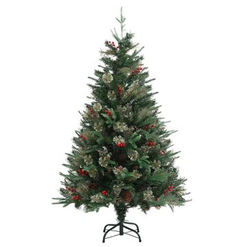 furnicato Künstlicher Weihnachtsbaum Weihnachtsbaum mit Zapfen Grün 120 cm PVC & PE