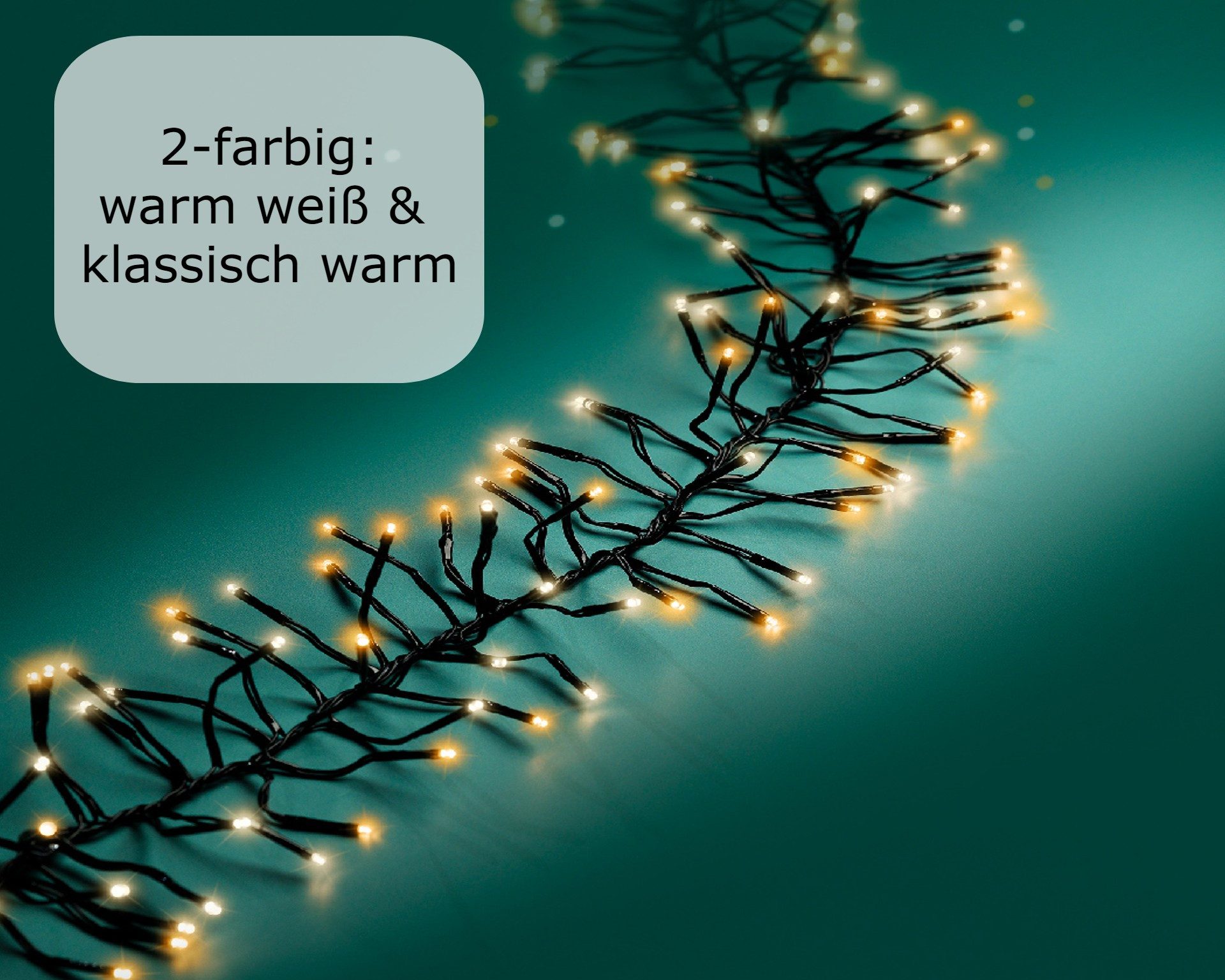 Lumineo LED-Lichterkette Lumineo Lichterkette CLUSTER 1128 LED 10,5m warm w günstig online kaufen