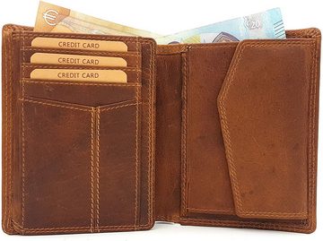 JOCKEY CLUB Geldbörse echt Leder Herren Portemonnaie mit RFID Schutz, Münzbörse, Hochformat, samtweiches Sauvageleder