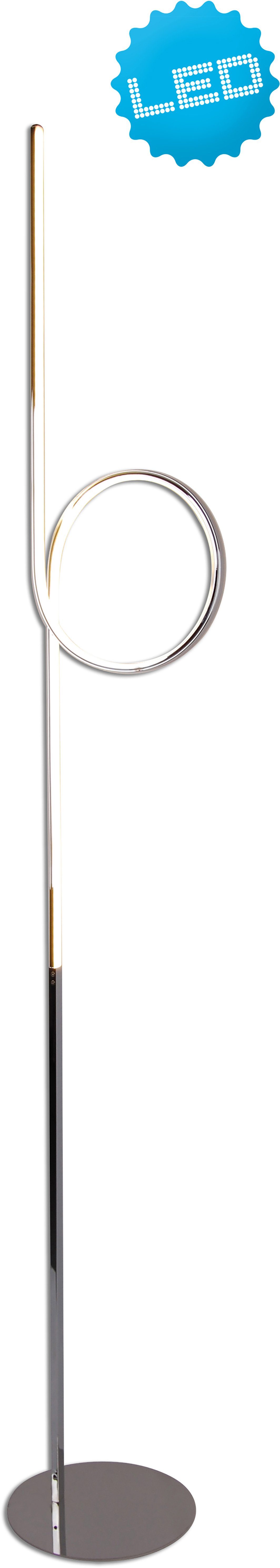 näve LED Stehlampe Loop, LED fest integriert, Warmweiß, LED Stehleuchte >>Loop Line<<,LED warmweiß,chrom
