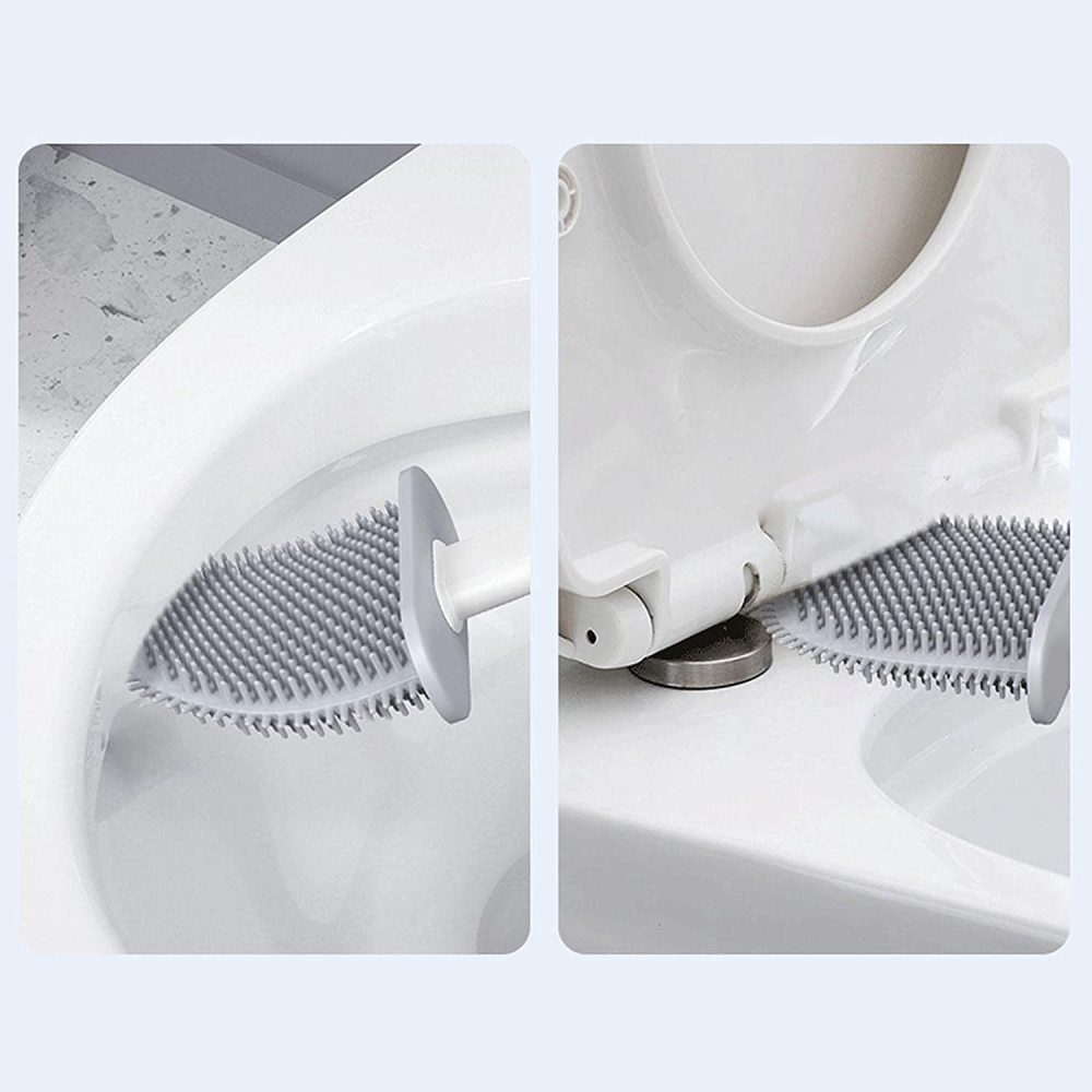 GelldG WC-Reinigungsbürste Silikon Toilettenbürste WC bürste mit Halter und  Sockel