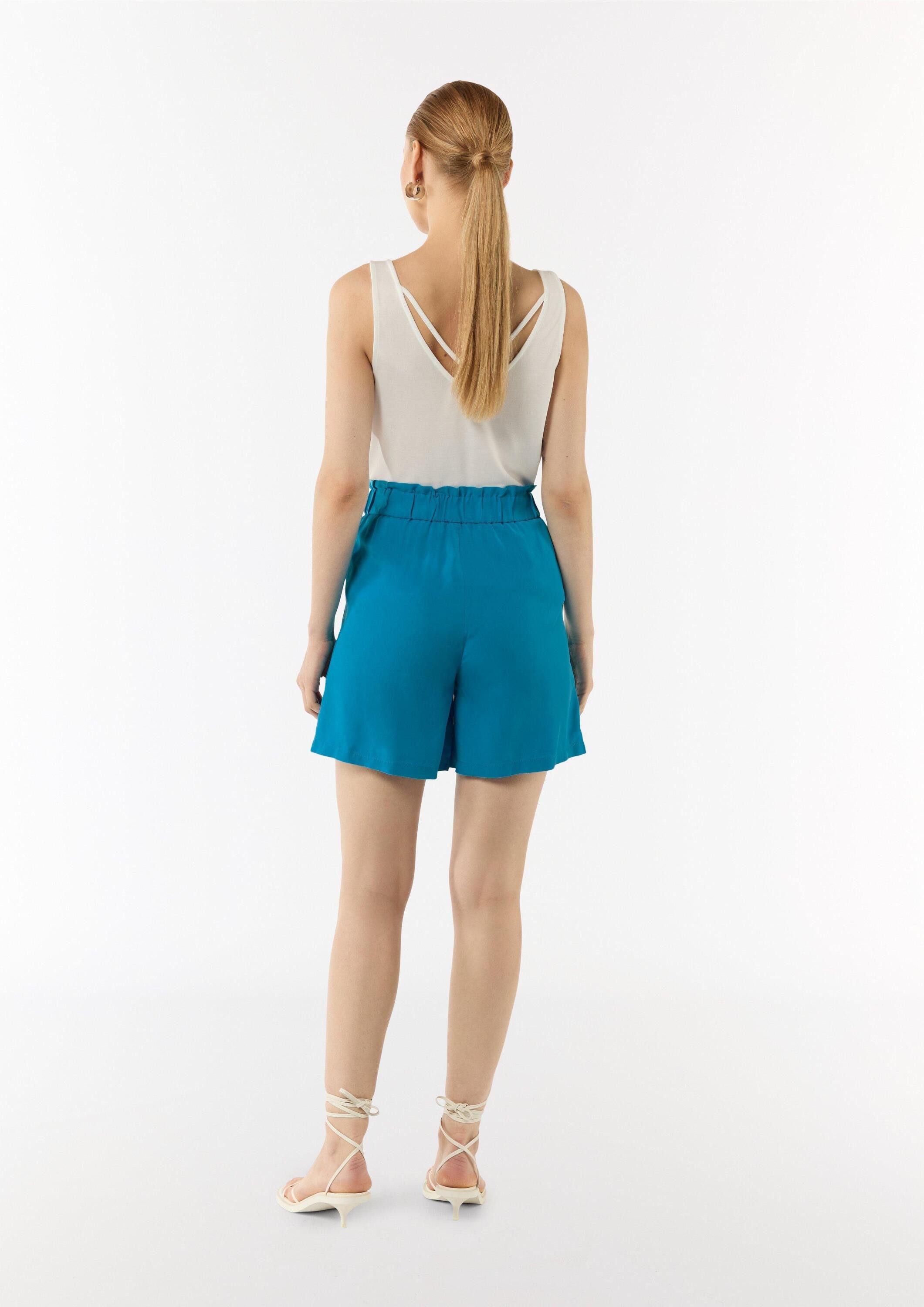 comma Shorts Short Leichte Shorts aus Lyocell mit Bindegürtel