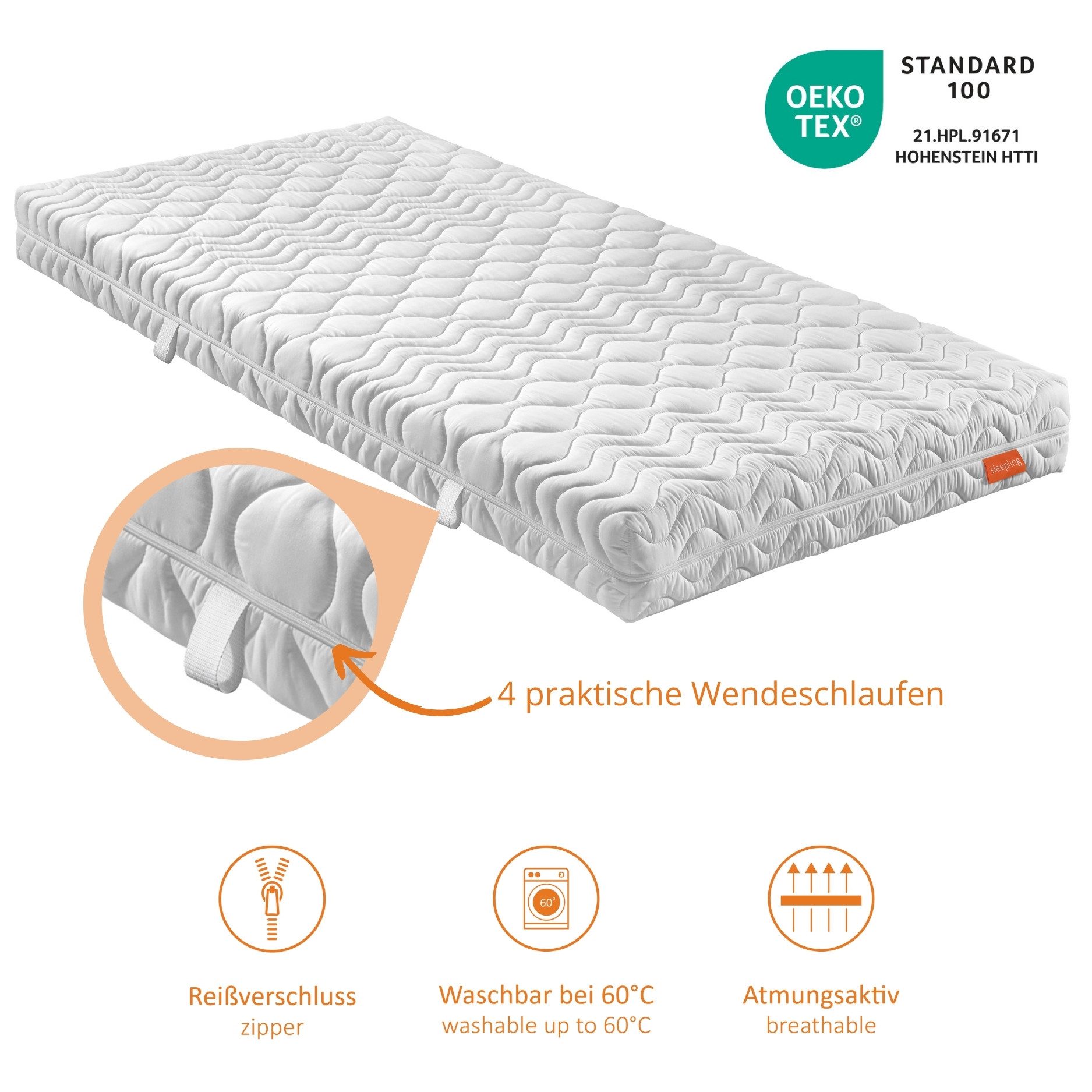 Kaltschaummatratze Bodyprotect 500 Duo, in 90x200 cm, 140x200 cm und weitere Größen, sleepling, 30 cm hoch, Wendematratze mit Duo-Härtegrad H2/H3