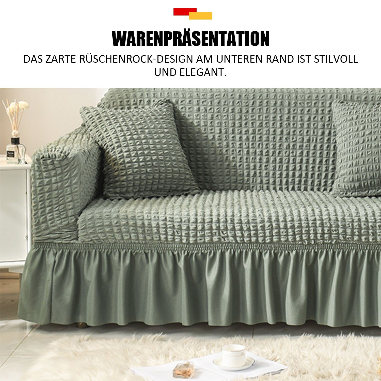 Grün Einfach Elastische Sofa -Hülle, Sofahusse MAGICSHE, säubern zu