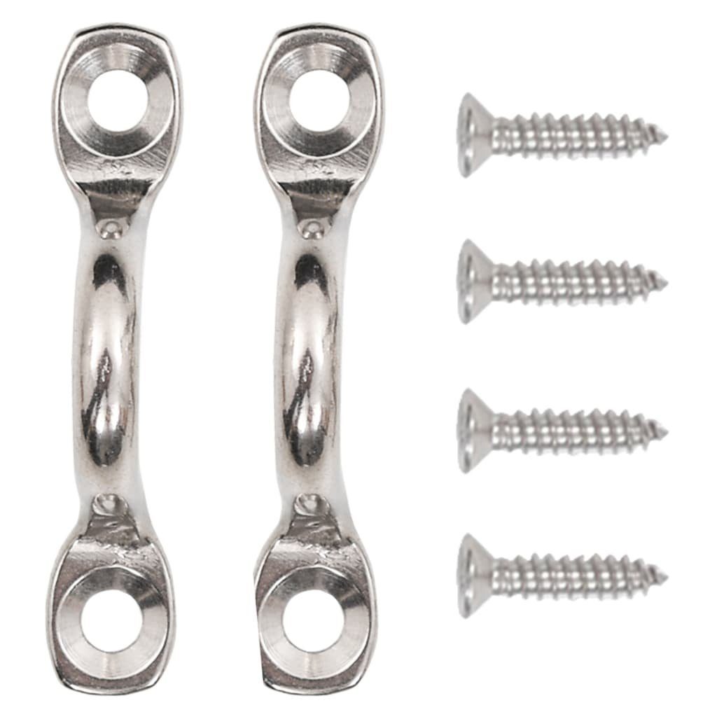 vidaXL Bicycle Cargo Trailer Tie-Down Straps for Bimini Top, 2 Pieces, Fabric and Stainless Steel