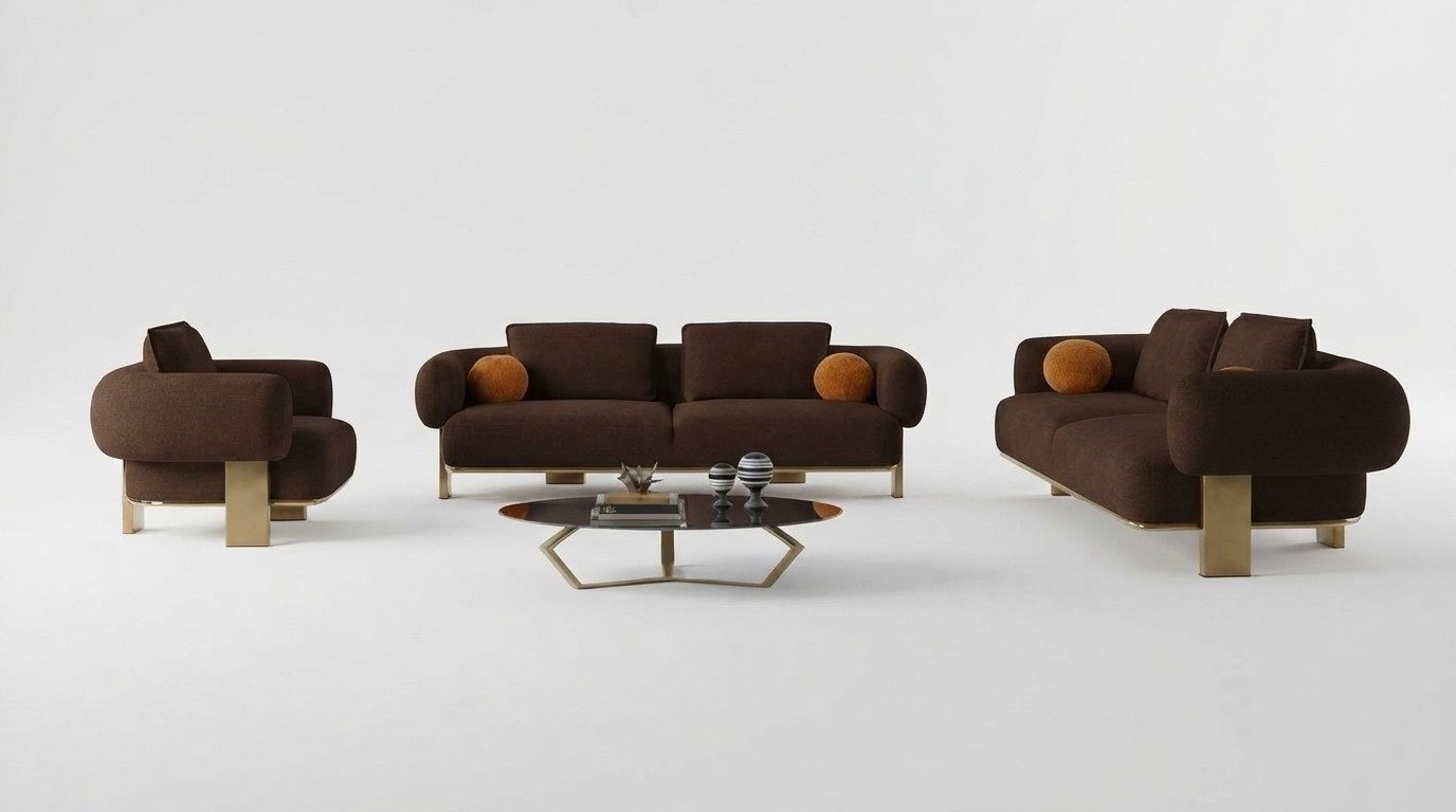 Xlmoebel Polstergarnitur Sofagarnitur 3tlg. Design Couch Set für Wohnzimmer 2x Dreisitzer, (Polstergarnitur, 3-tlg., 3-tlg. Sofagarnitur, 2x 3-Sitzer), Made in Europa