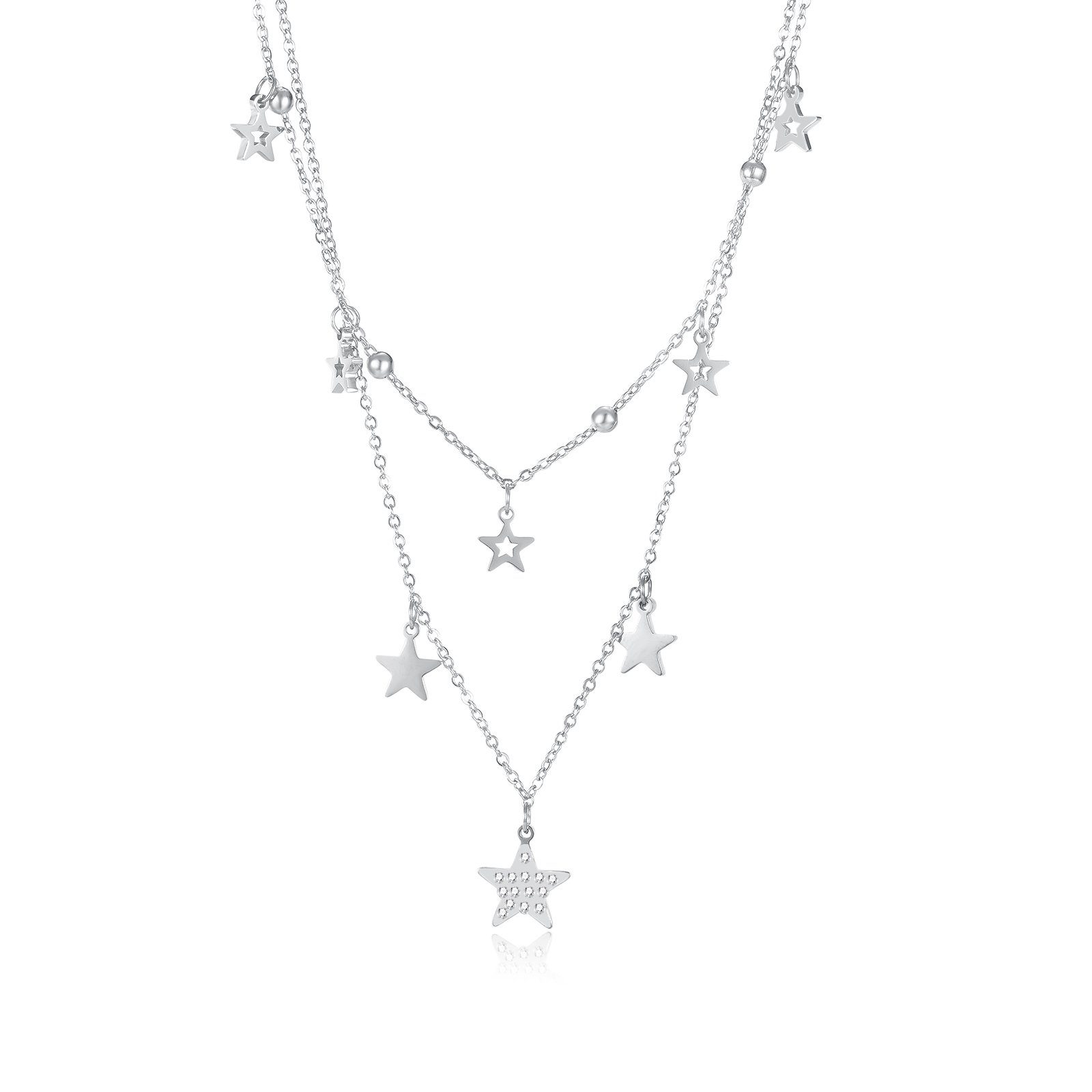 COLLEZIONE ALESSANDRO Kette mit Anhänger Stella, mit kleinen Glassteinen