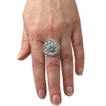 SKIELKA DESIGNSCHMUCK Silberring Topas Ring "Plättchen" (Sterling Silber 925) (1-tlg), hochwertige Goldschmiedearbeit aus Deutschland