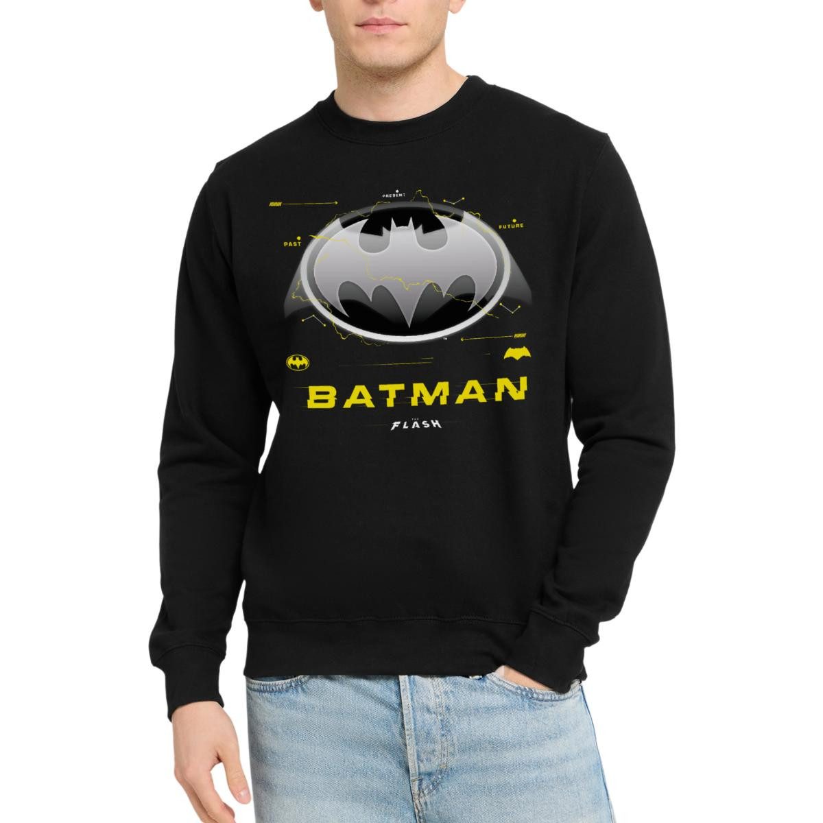 Spreadshirt Sweatshirt The Flash Klassisches Batman Logo In Grau Unisex Pullover (1-tlg)