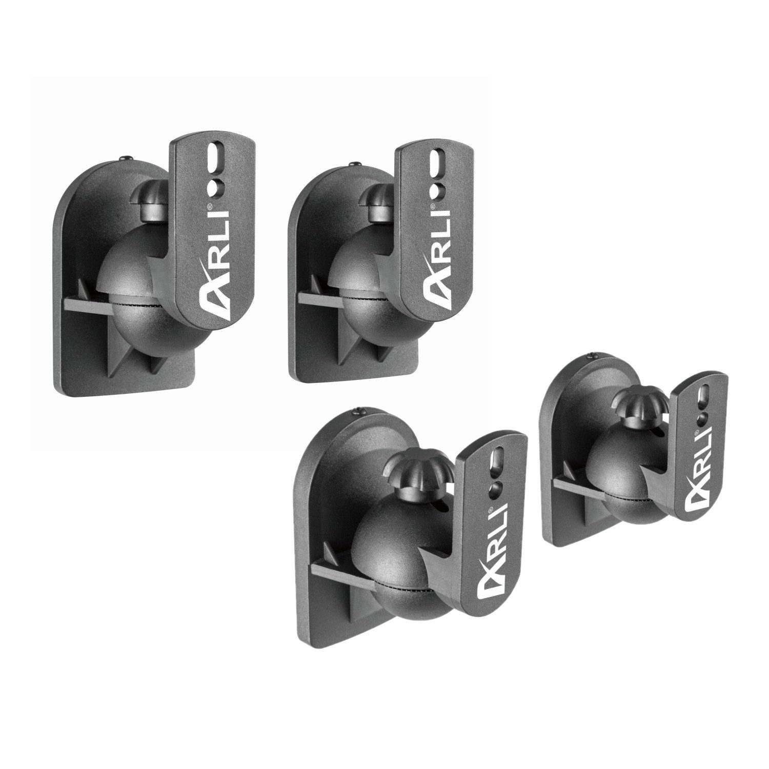 ARLI Lautsprecher-Wandhalterung 4x Wandhalter für Lautsprecher Universal Boxen Wand Halter Halterung, (1-tlg., 4 Stück, drehbar, neigbar)
