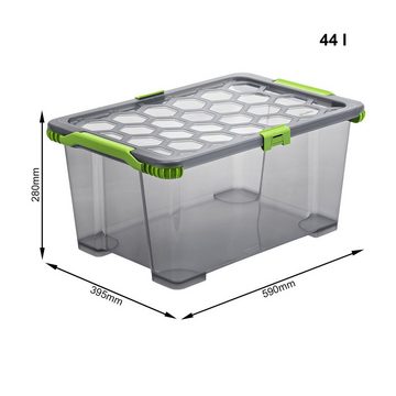 ROTHO Aufbewahrungsbox Evo Total Protection Aufbewahrungsbox 44l mit Deckel, lebensmittelechter Kunststoff (PP) BPA-frei