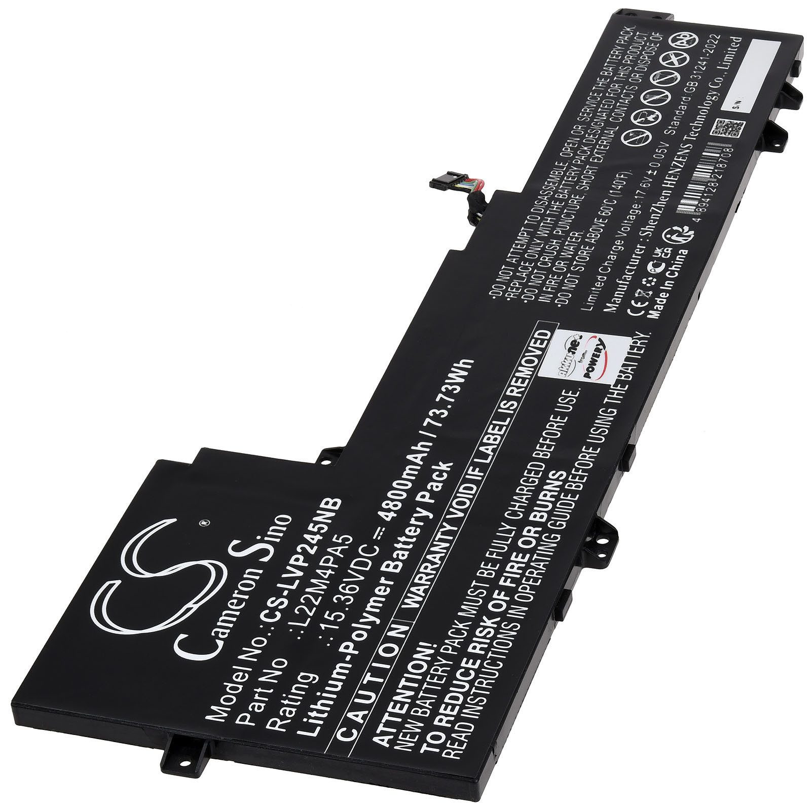 Powery Akku für Lenovo Typ SB11K39365 Laptop-Akku 4800 mAh (15.36 V)