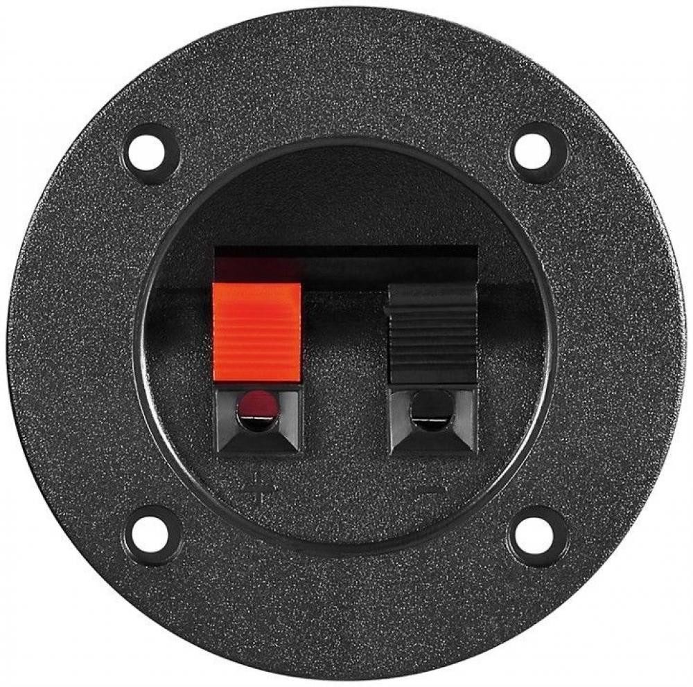 Lautsprecher Terminal, 2 pol. Klemmleiste rot/schwarz, rund für Audio- & Video-Adapter