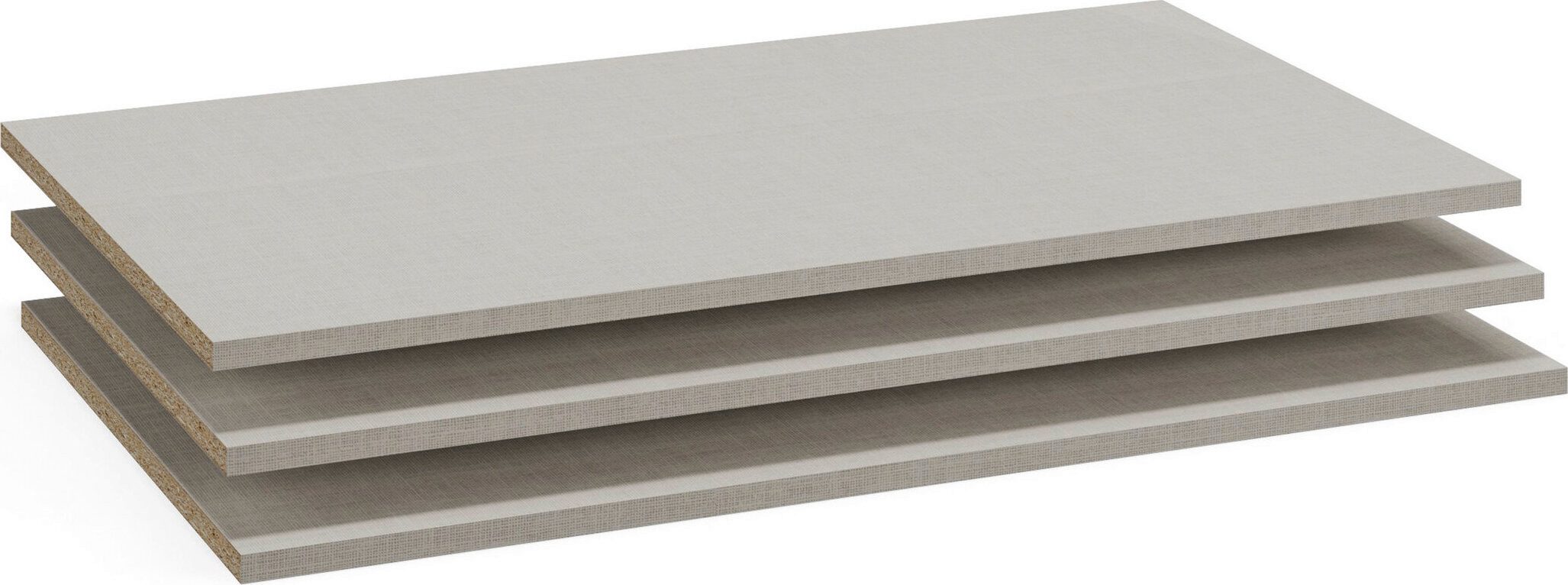 rauch Einlegeboden Zubehör für Rauch-Schränke Garderobe Kleiderschrank Schrank (inklusive Befestigungselemente), 3er-Set Breite 85 cm, Tiefe 50 cm MADE IN GERMANY
