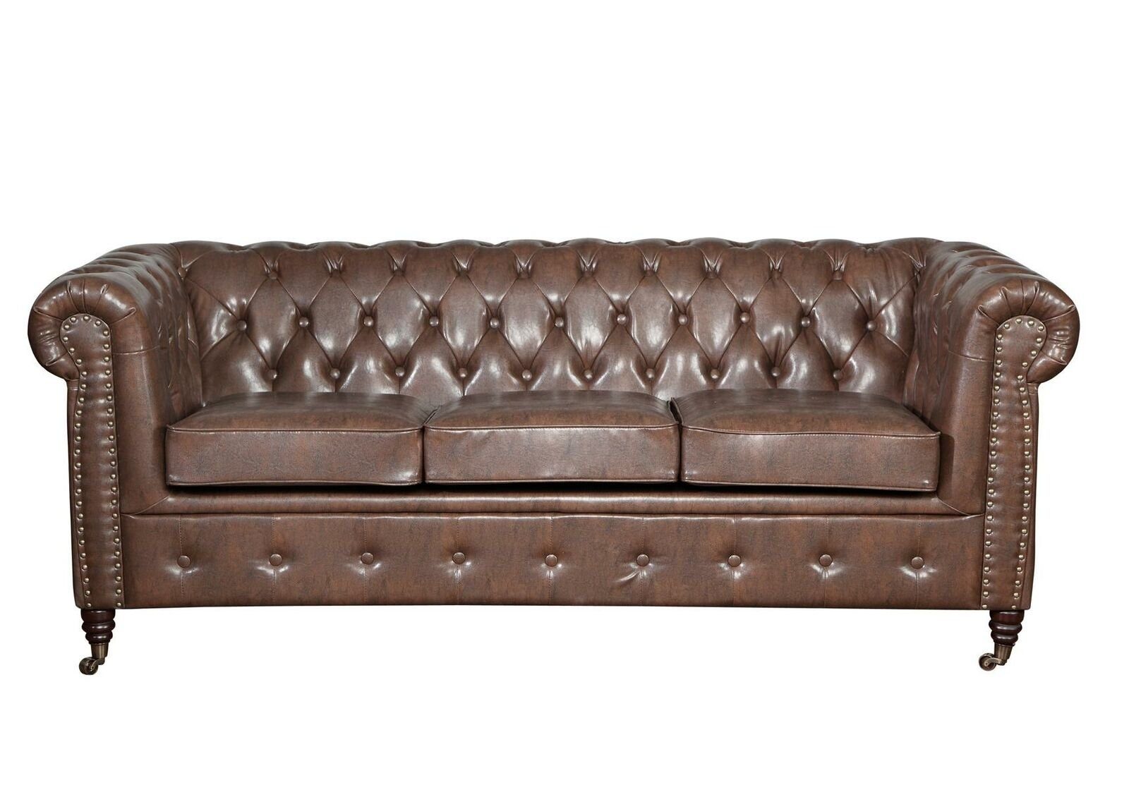 JVmoebel Sofa Klassischer Chesterfield Dreisitzer 3-Sitzer Couch Ledermöbel Neu, Made in Europe | Alle Sofas
