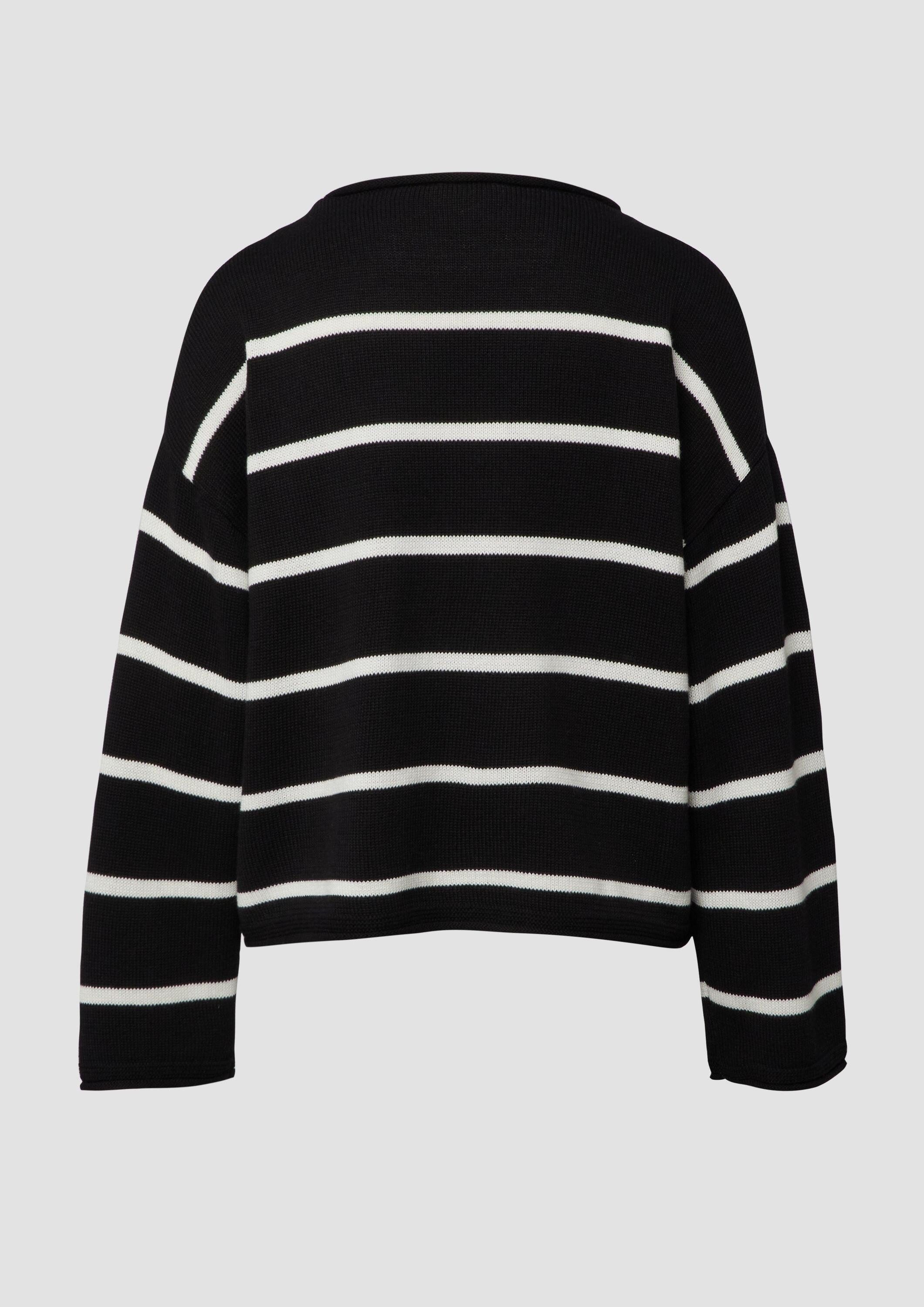 s.Oliver Longpullover Strickpullover Gestreifter Pullover im Relaxed Fit