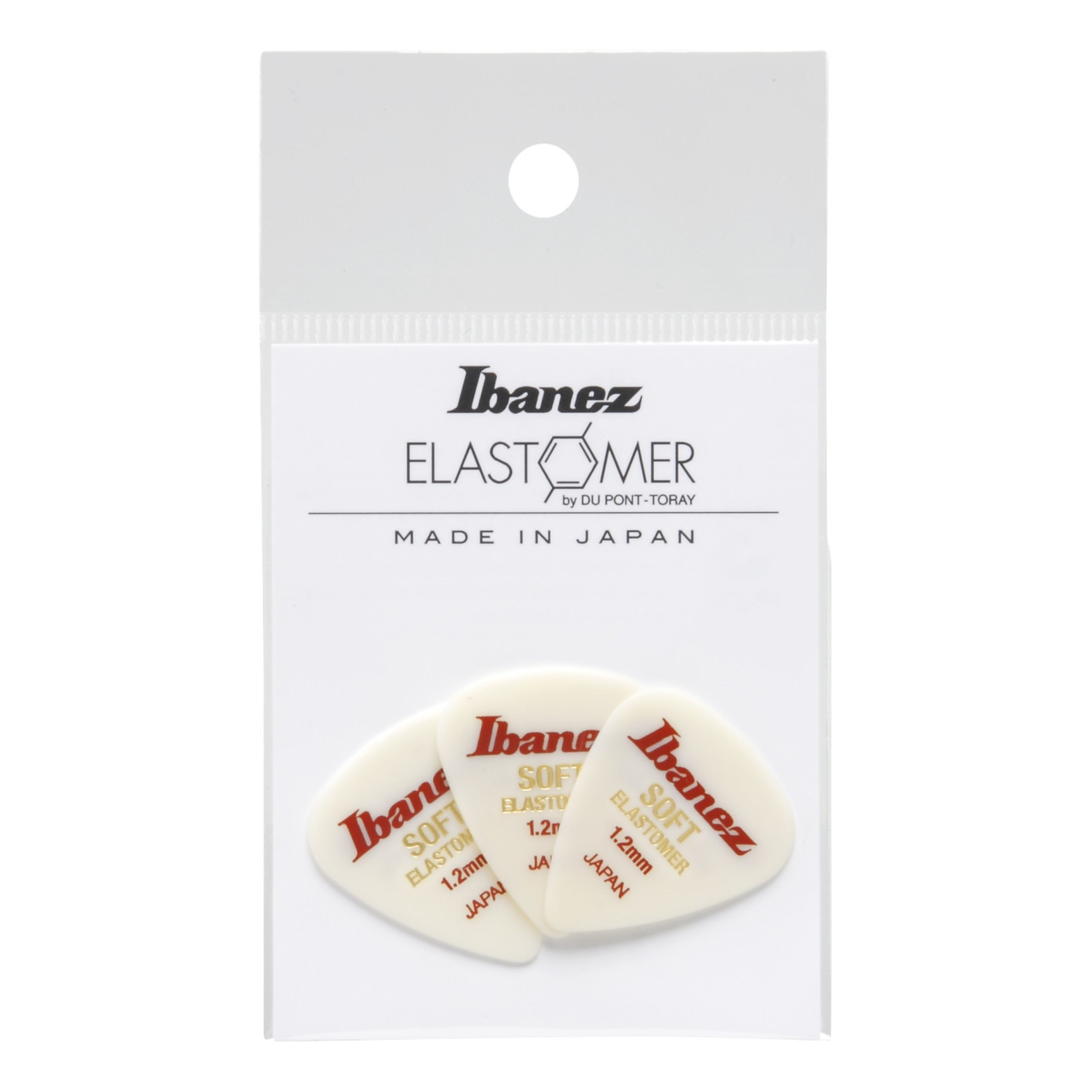 Ibanez Plektrum, BEL14ST12 Elastomer Picks Soft White - Plektren Set