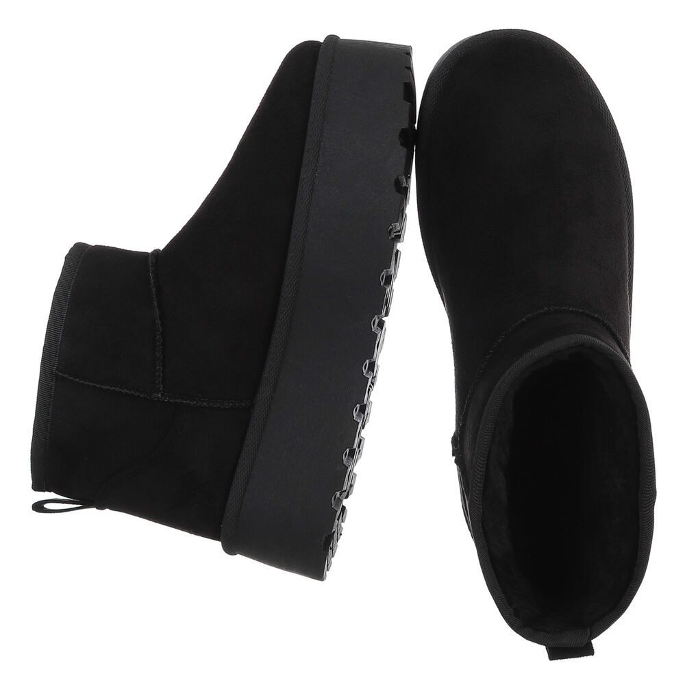 Ital-Design Stilvolle Stiefeletten mit Verzierung für Damen Snowboots (90927550) Flach Stiefeletten in Schwarz
