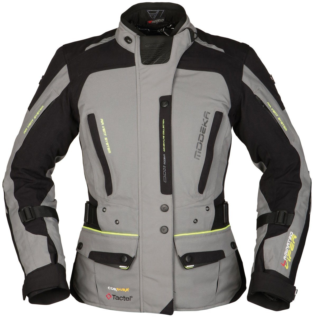 Viper schwarz LT Motorradjacke Modeka / grau Damen Modeka Textiljacke