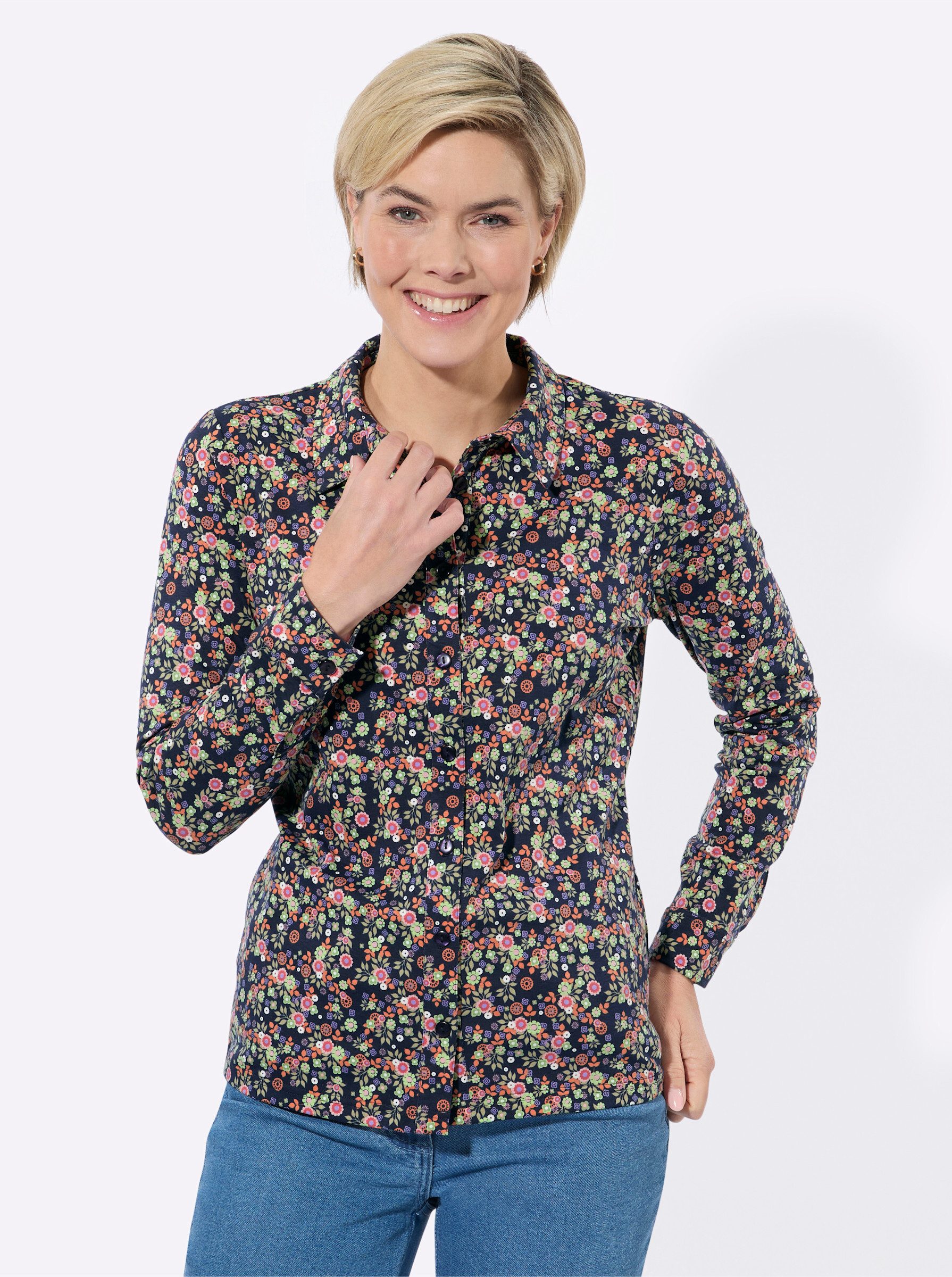Witt Klassische Bluse Jersey-Bluse Langarm