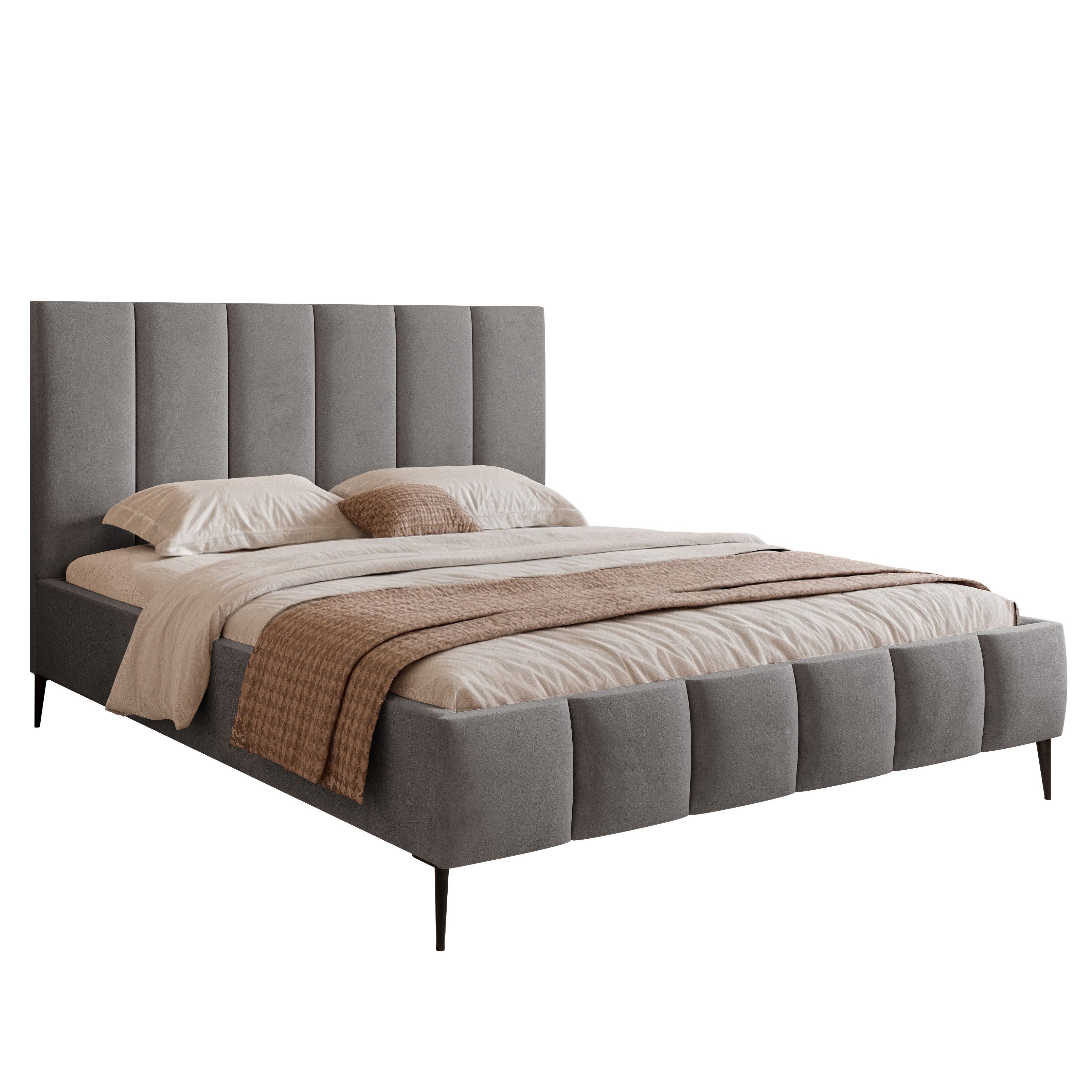 Goldstoff Polsterbett Elegantes Bett mit hohem günstig online kaufen
