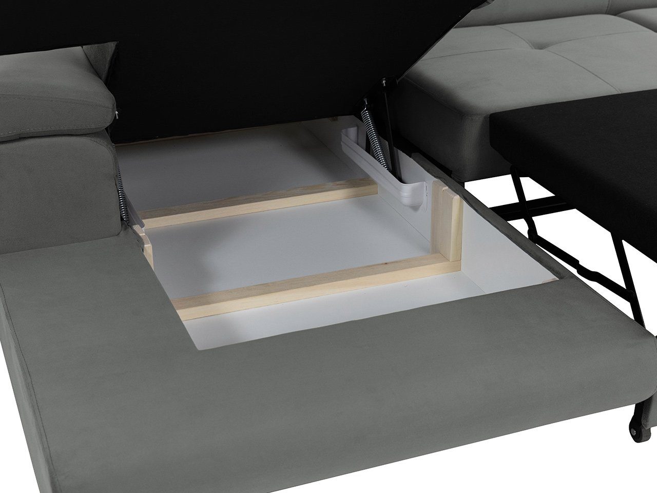 MIRJAN24 Ecksofa Torezio Mini, mit Bettkasten und Schlaffunktion, Einstellbare Kopfstützen, 280x170x70-90 cm