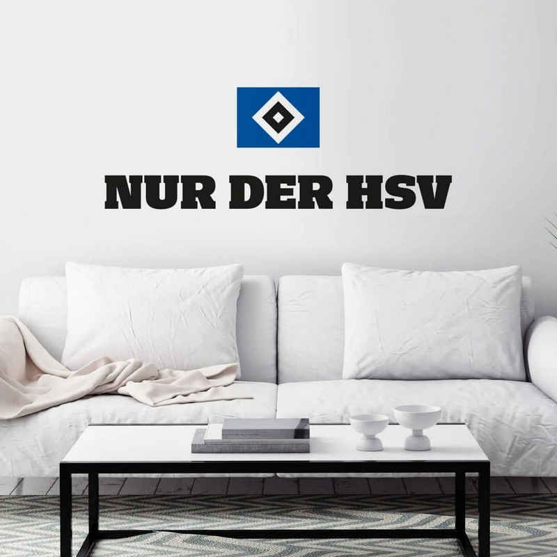 Hamburger SV Wandtattoo Fußball Wandtattoo Hamburger SV Bundesliga Fan NUR DER HSV Schriftzug, Wandbild selbstklebend, entfernbar