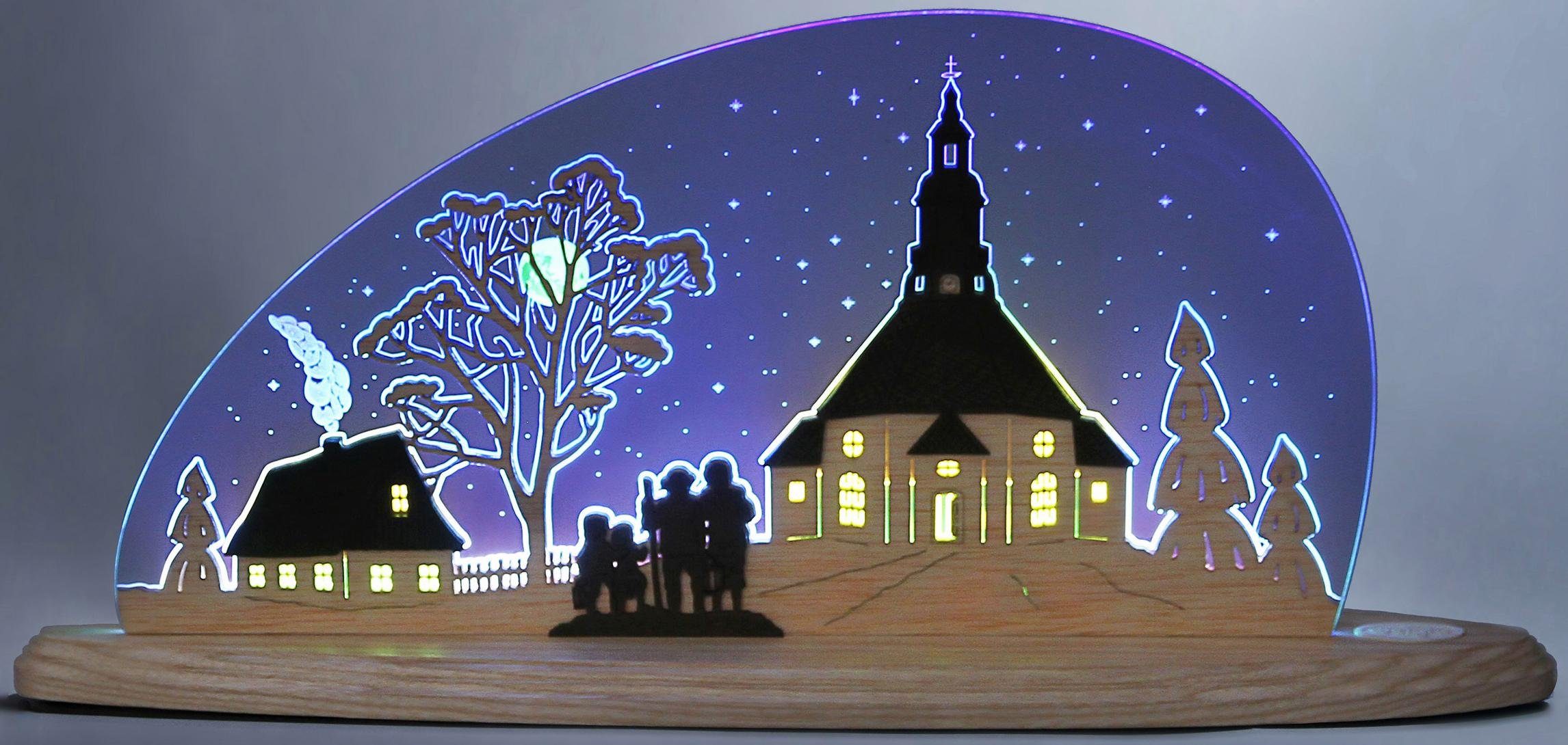 Weihnachtsdeko, Seiffener Weigla Kirche, Lichterbogen Hochwertiger Weihnachtsleuchter
