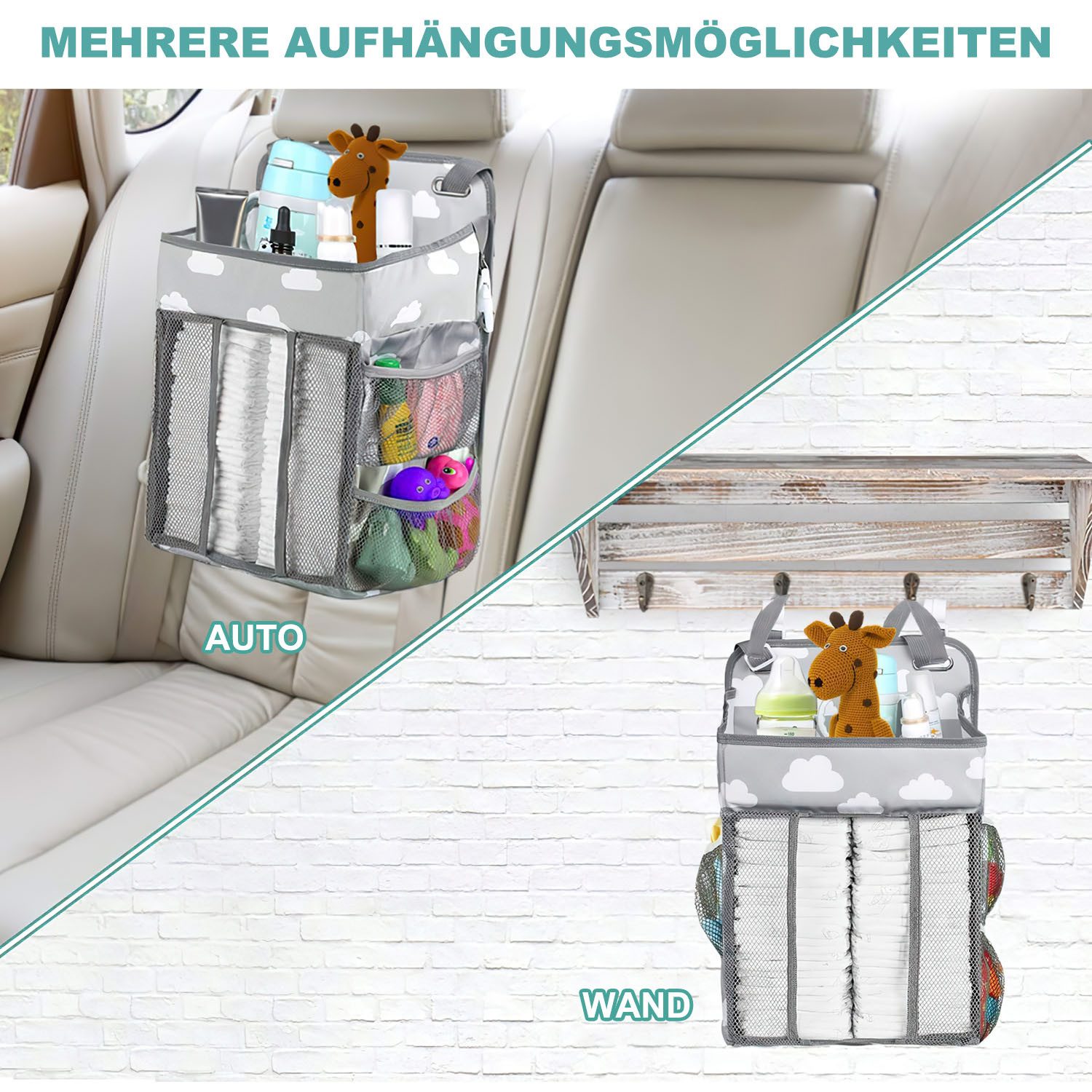 SURFOU Changing Table Organizer Hanging Organizer Changing Dresser Accessories Slopes (Cot Diaper-Baby Room Organizer, Baby Accessories for Newborns), Diaper Organizer for Crib Diaper Organizer for Changing Table