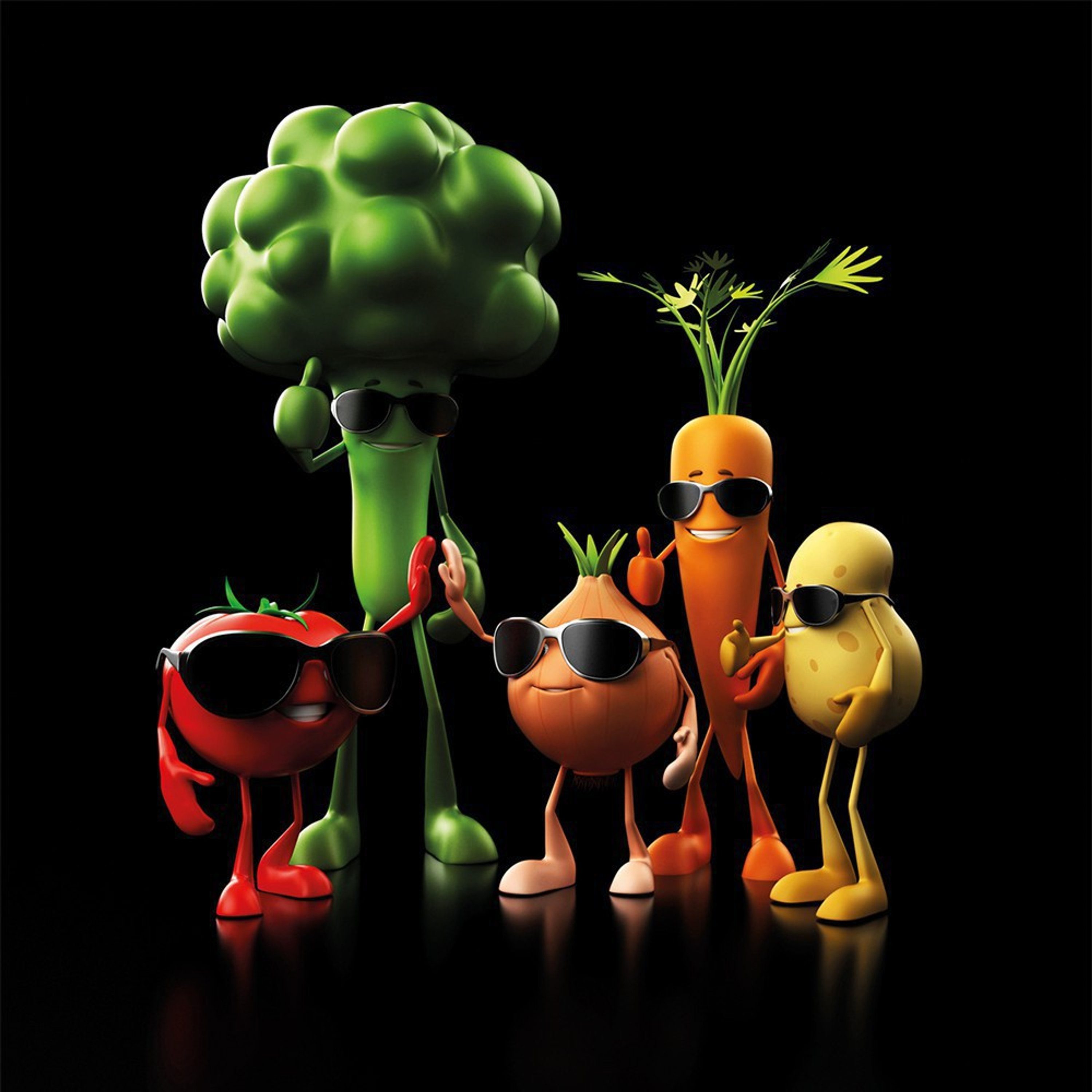 artissimo Glasbild Glasbild 30x30cm BIld Küche Küchenbild Gemüse lustig, lu günstig online kaufen