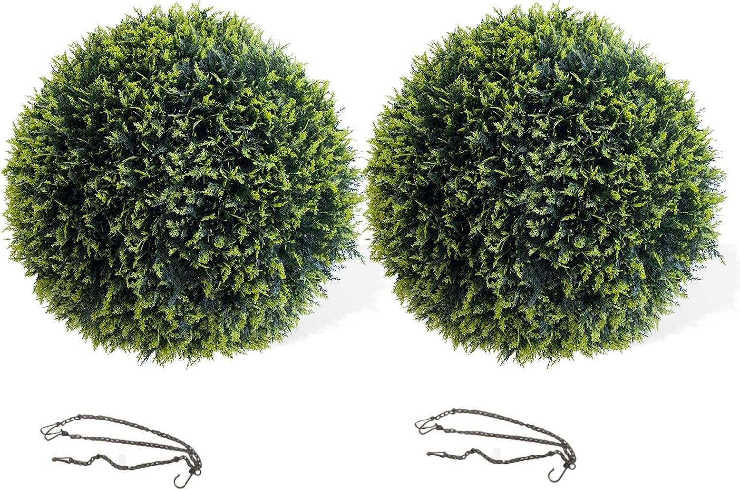 GarveeMore Kübelpflanzen Künstliche Pflanze Cedar Topiary Kugeln 2PCS, Topiary Kugel Garten
