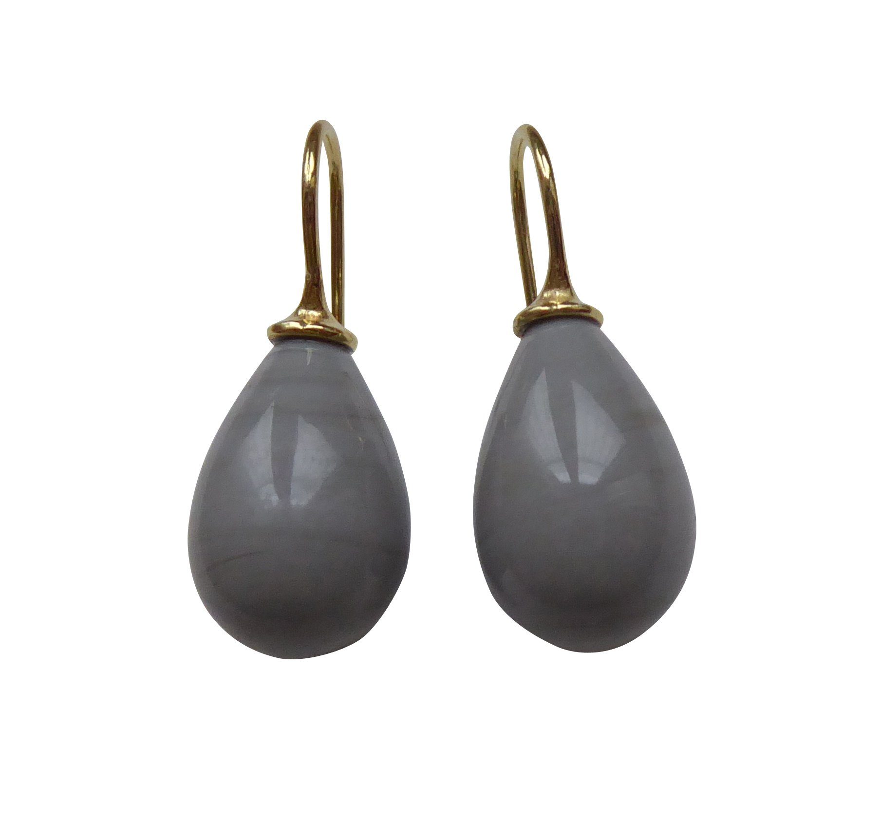 Paar Ohrhänger Lea grau gold-platt. edel elegant zeitlos