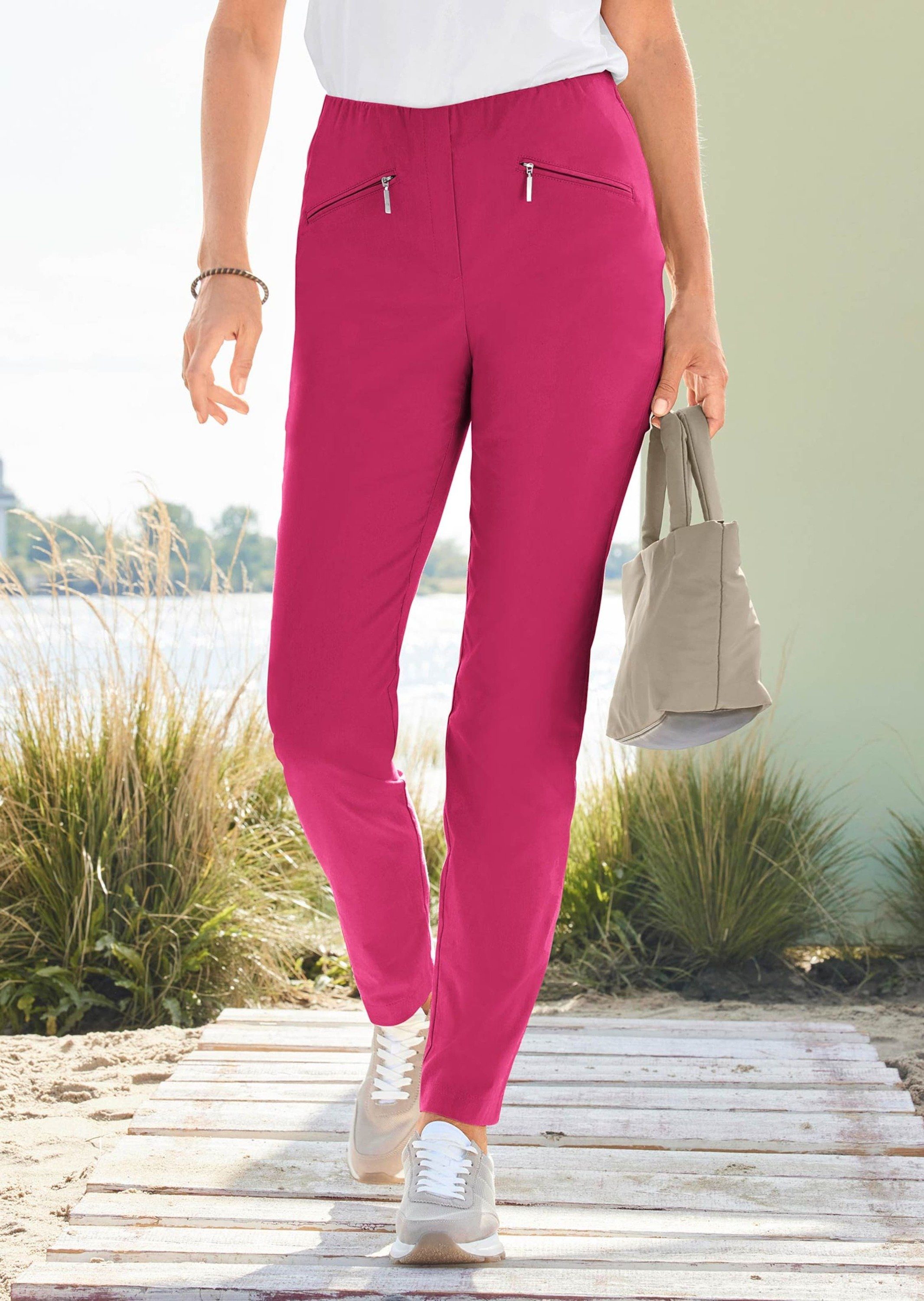 GOLDNER Stoffhose Kurzgröße: Schlupfhose LOUISA mit Steppnähten Komfortable Stretchhose, Slim Fit, mit Taschen