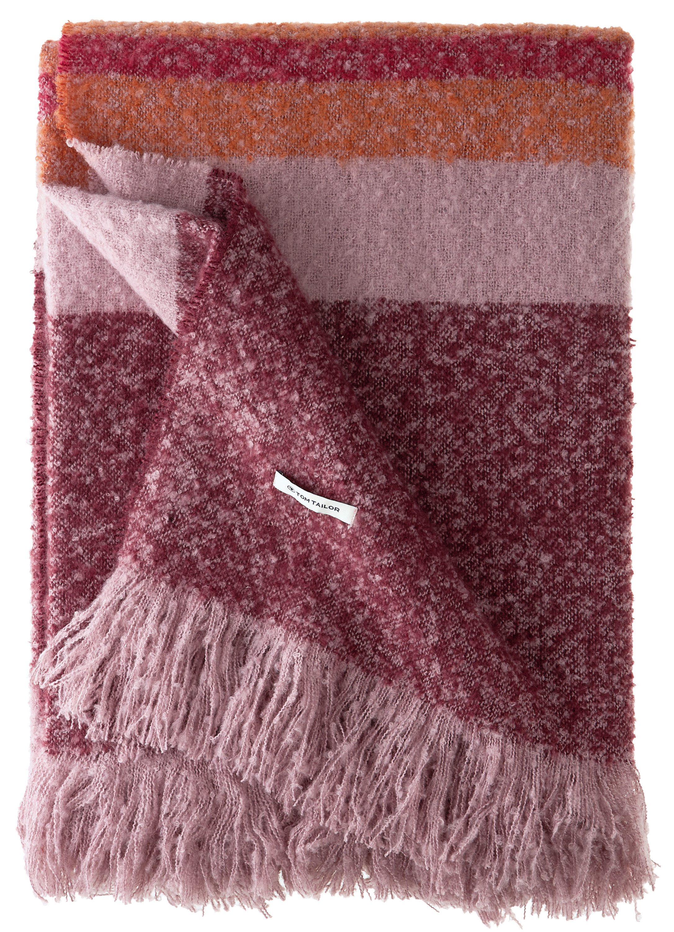 Wohndecke Bouclé Stripe, TOM TAILOR HOME, aus Bouclégarnen