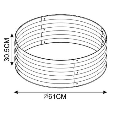 casa.pro Hochbeet, »Andrano« verzinkter Stahl rund Ø61 x 30,5 cm Silberfarben