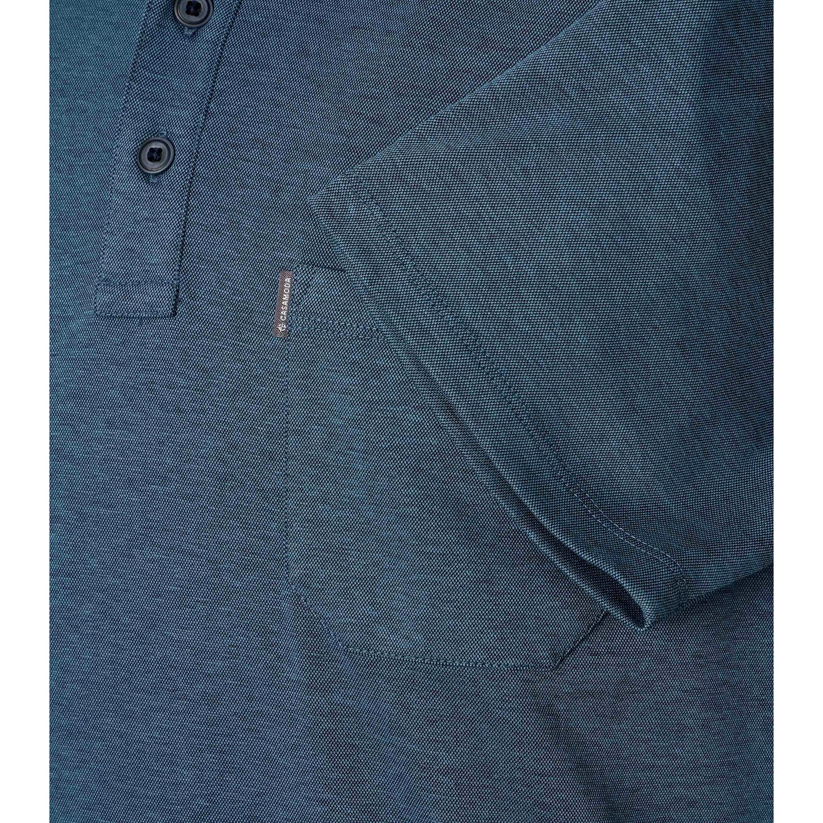 CASAMODA Poloshirt CasaModa XXL Poloshirt petrolblau melange easy care