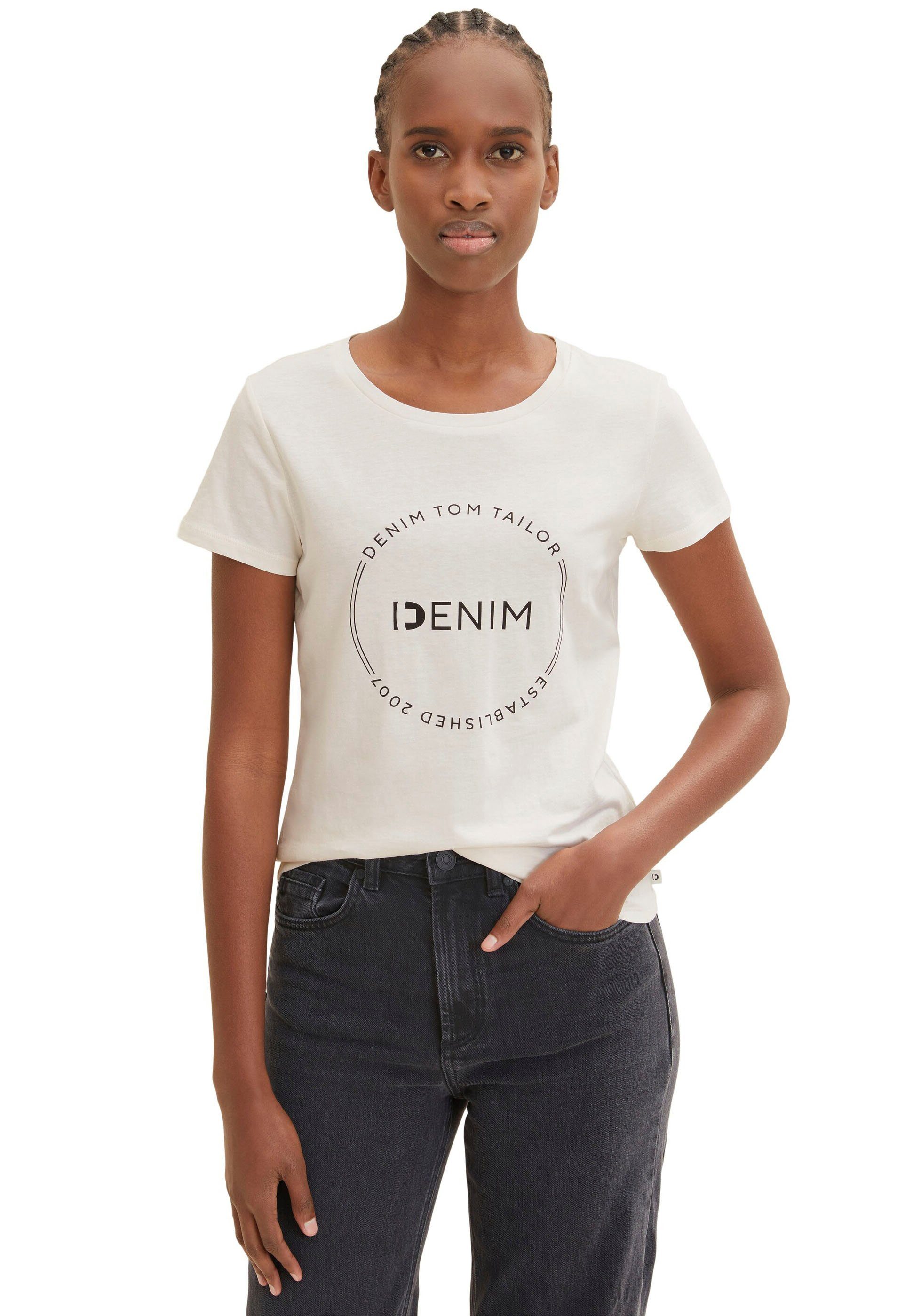 weiß Denim T-Shirt TOM TAILOR