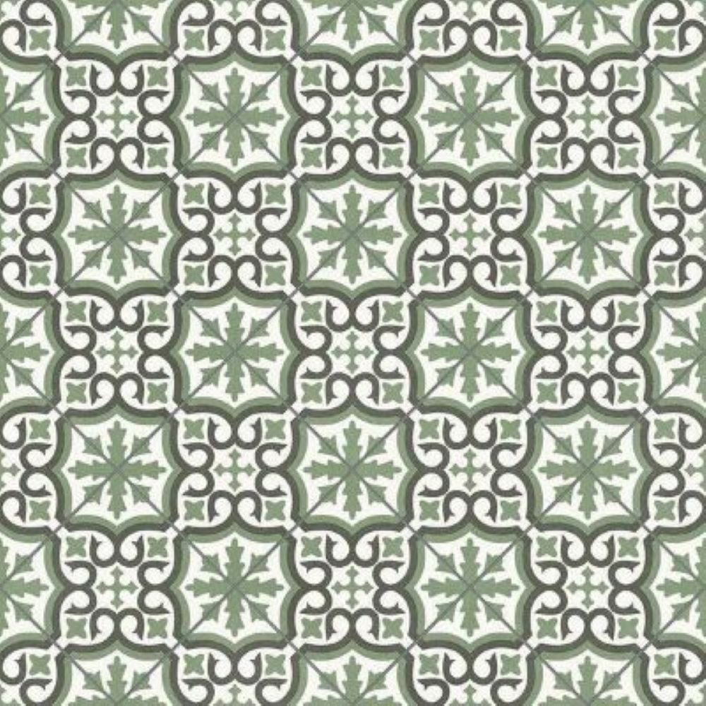 Internethandel Pfordt Vinylboden Vinylboden Retro Fliese grün Cv Belag in 2 Meter breite