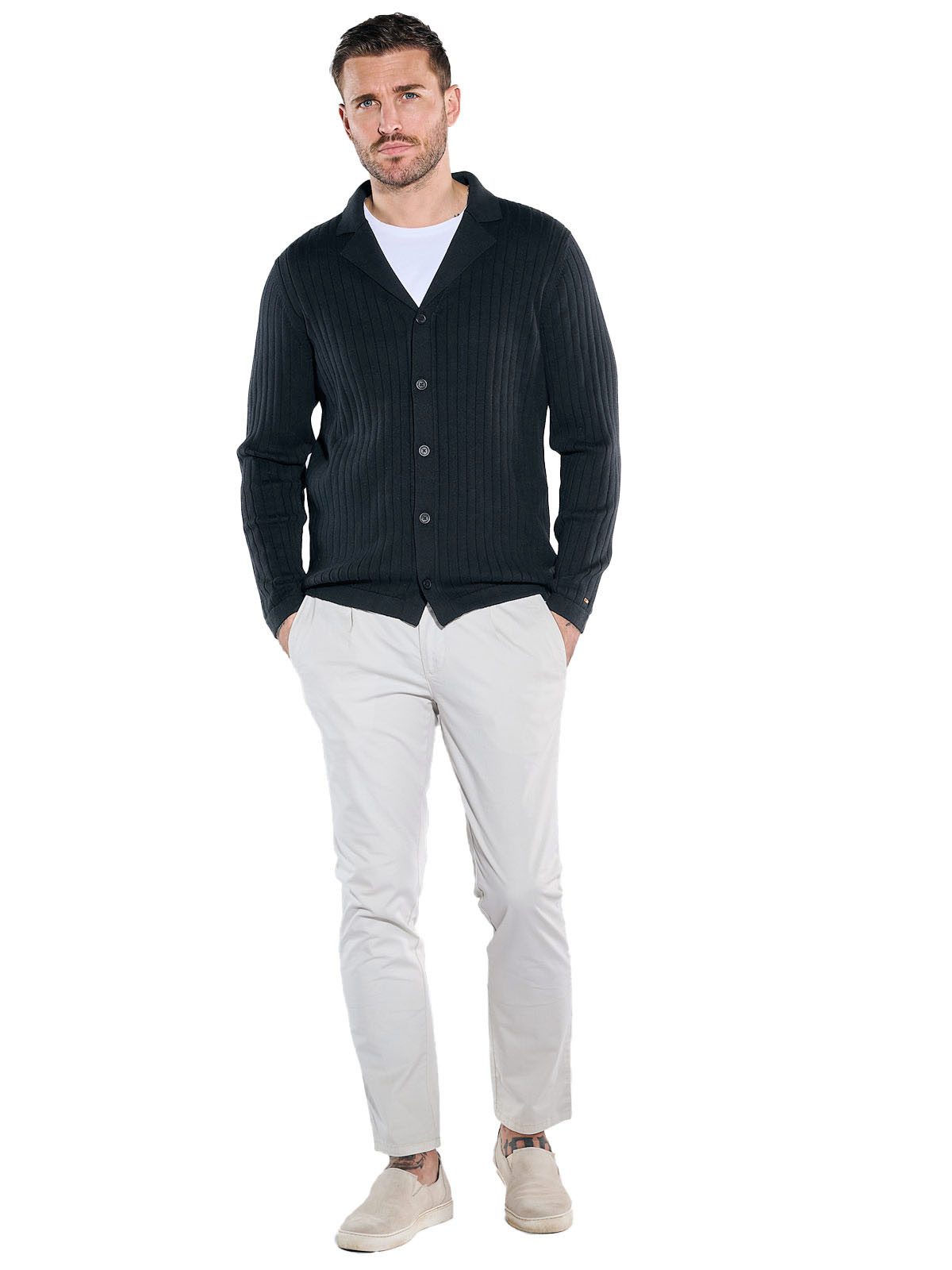 emilio adani Stricksakko Herren Strick-Sakko regular, Schwarz