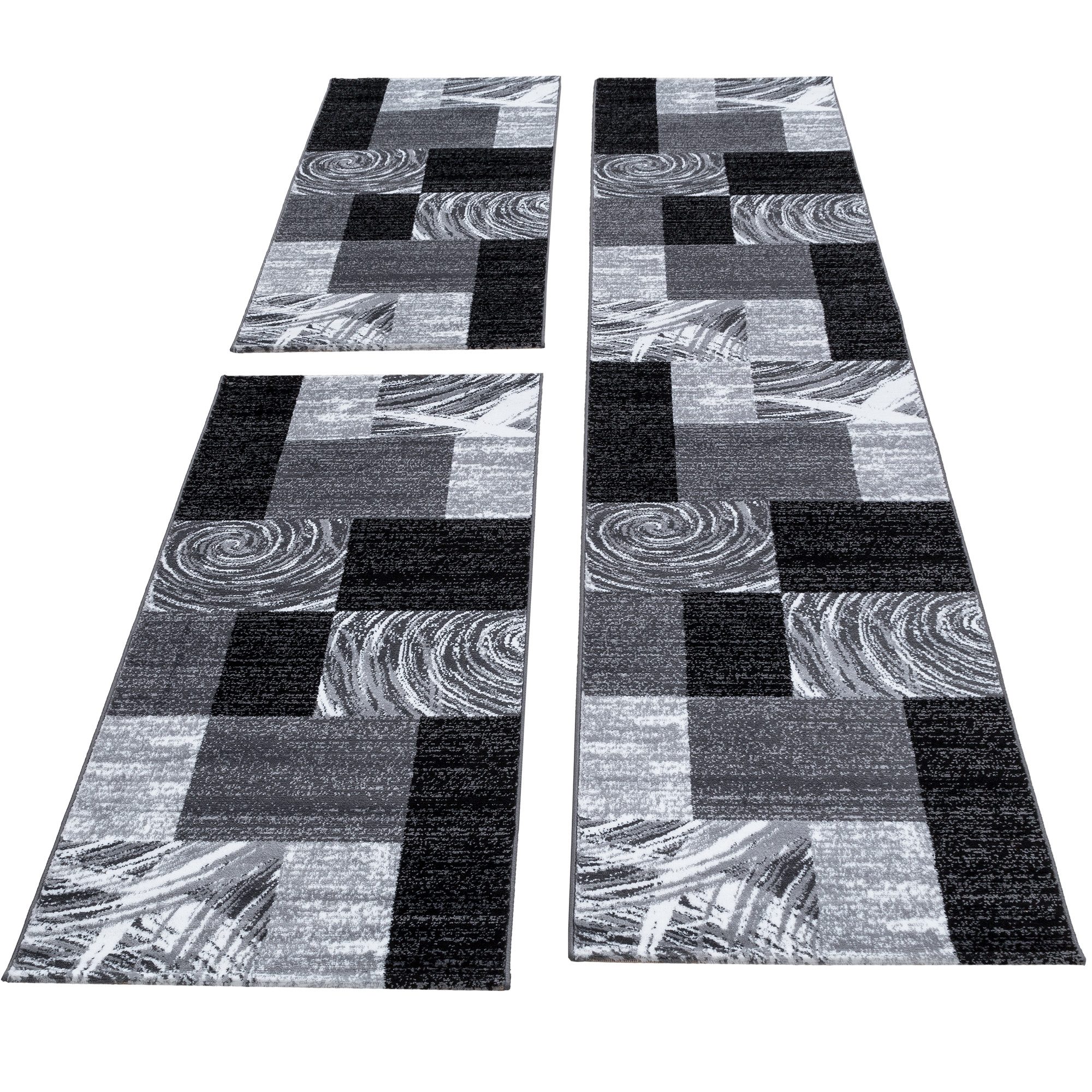 Carpettex Kurzflor-Bettumrandung Abstrakt Kariert Design, Höhe günstig online kaufen