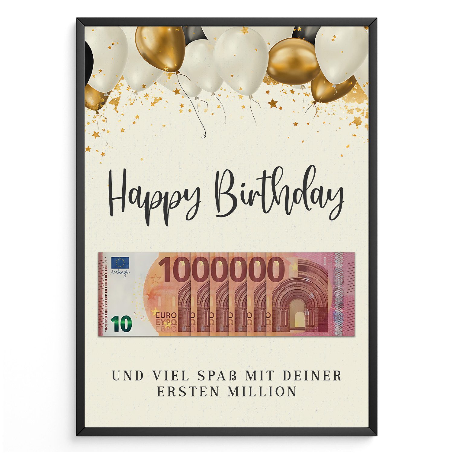 Tigerlino Poster Geldgeschenk zum Geburtstag erste Million Lustiges Geburts günstig online kaufen